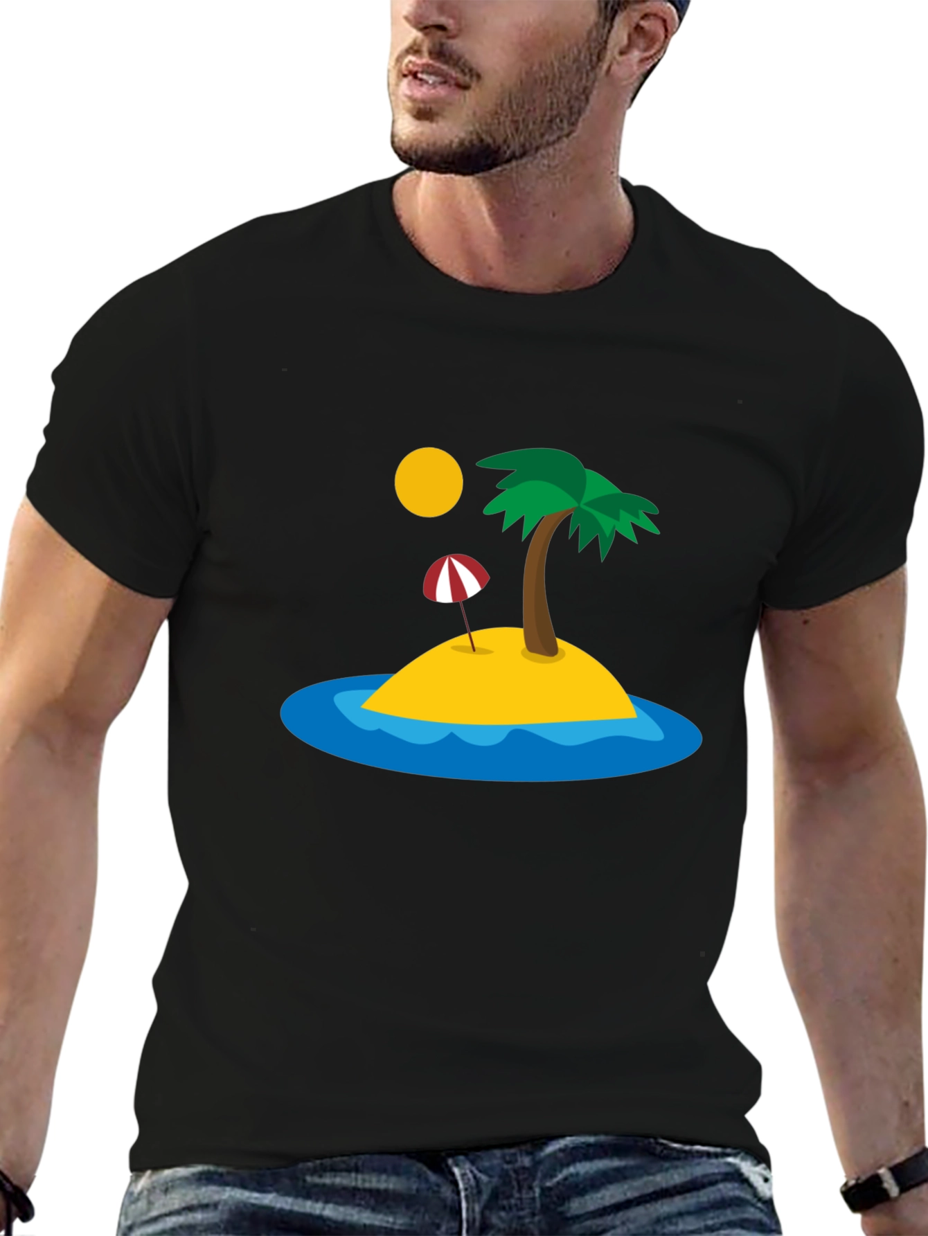 Island Paradise Graphic T-Shirt - Black