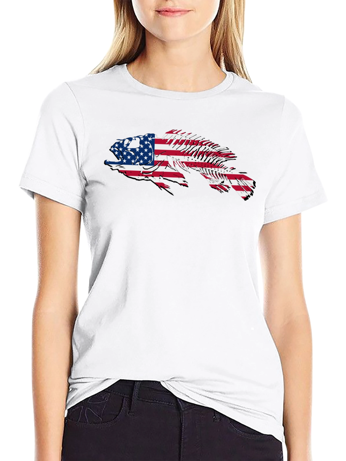 American Flag Fish Graphic Tee