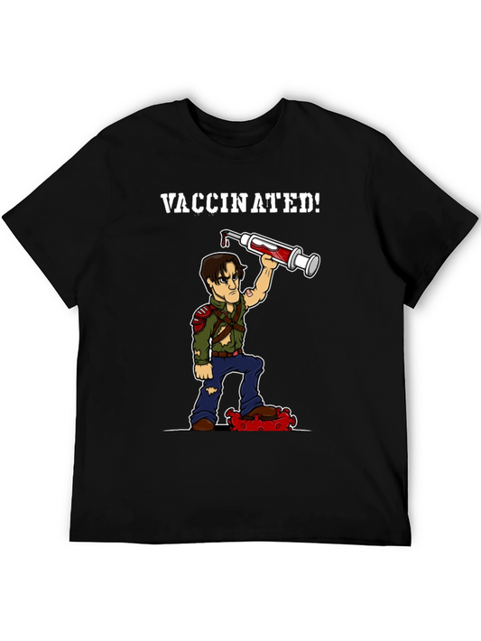 Vaccinated Cartoon Graphic T-Shirt
