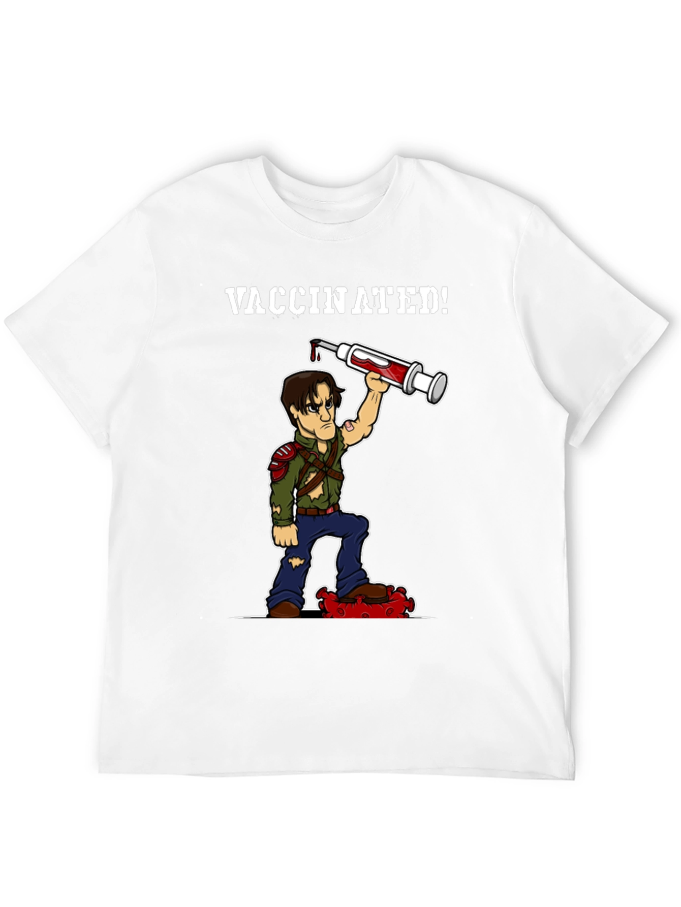 Vaccinated Cartoon Graphic T-Shirt