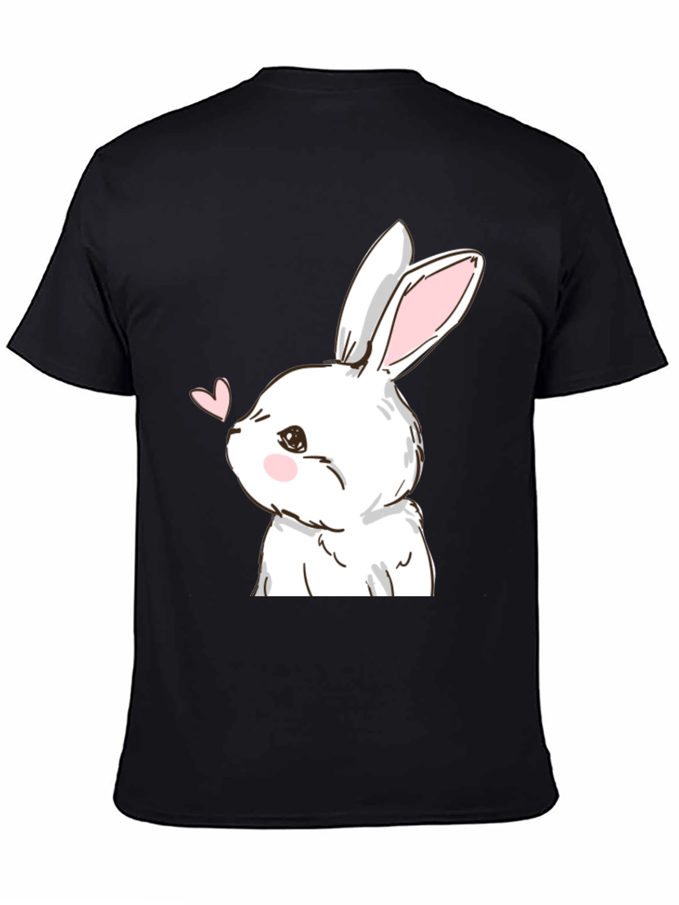 Bunny Love Graphic Tee - Black Cotton Blend