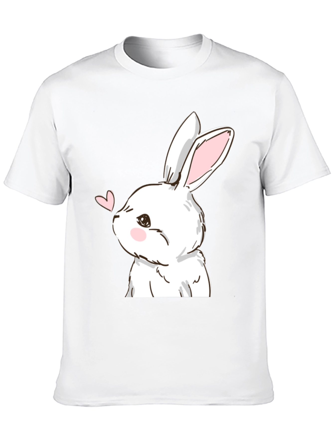 Bunny Love Graphic Tee - Black Cotton Blend