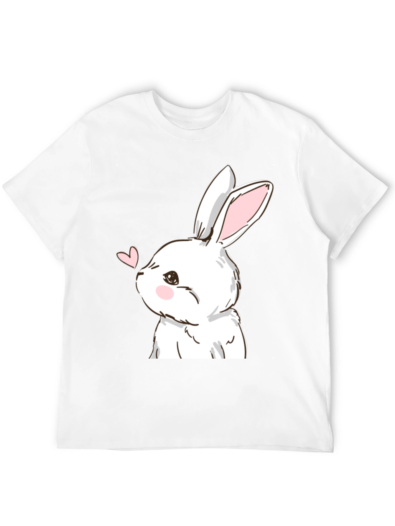 Bunny Love Graphic Tee - Black Cotton Blend