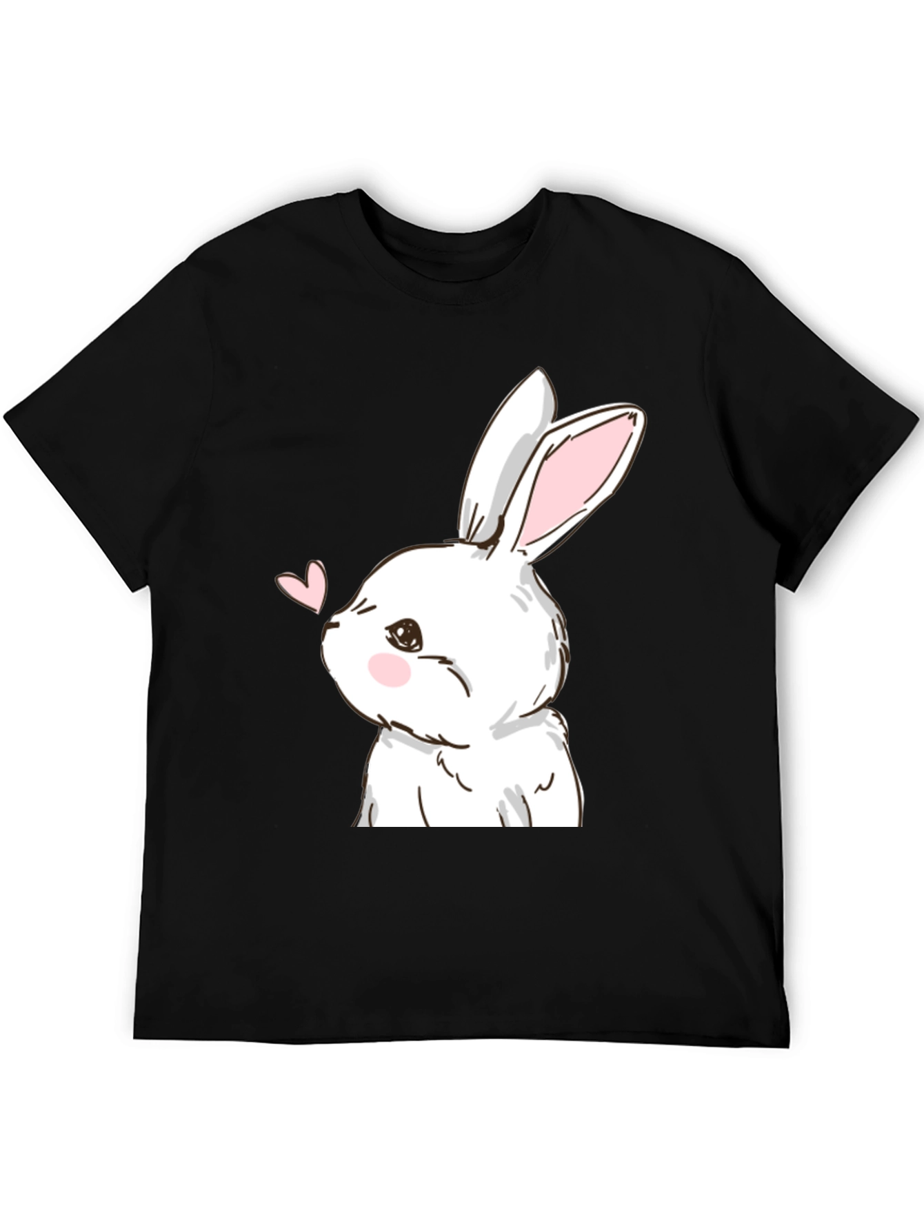 Bunny Love Graphic Tee - Black Cotton Blend