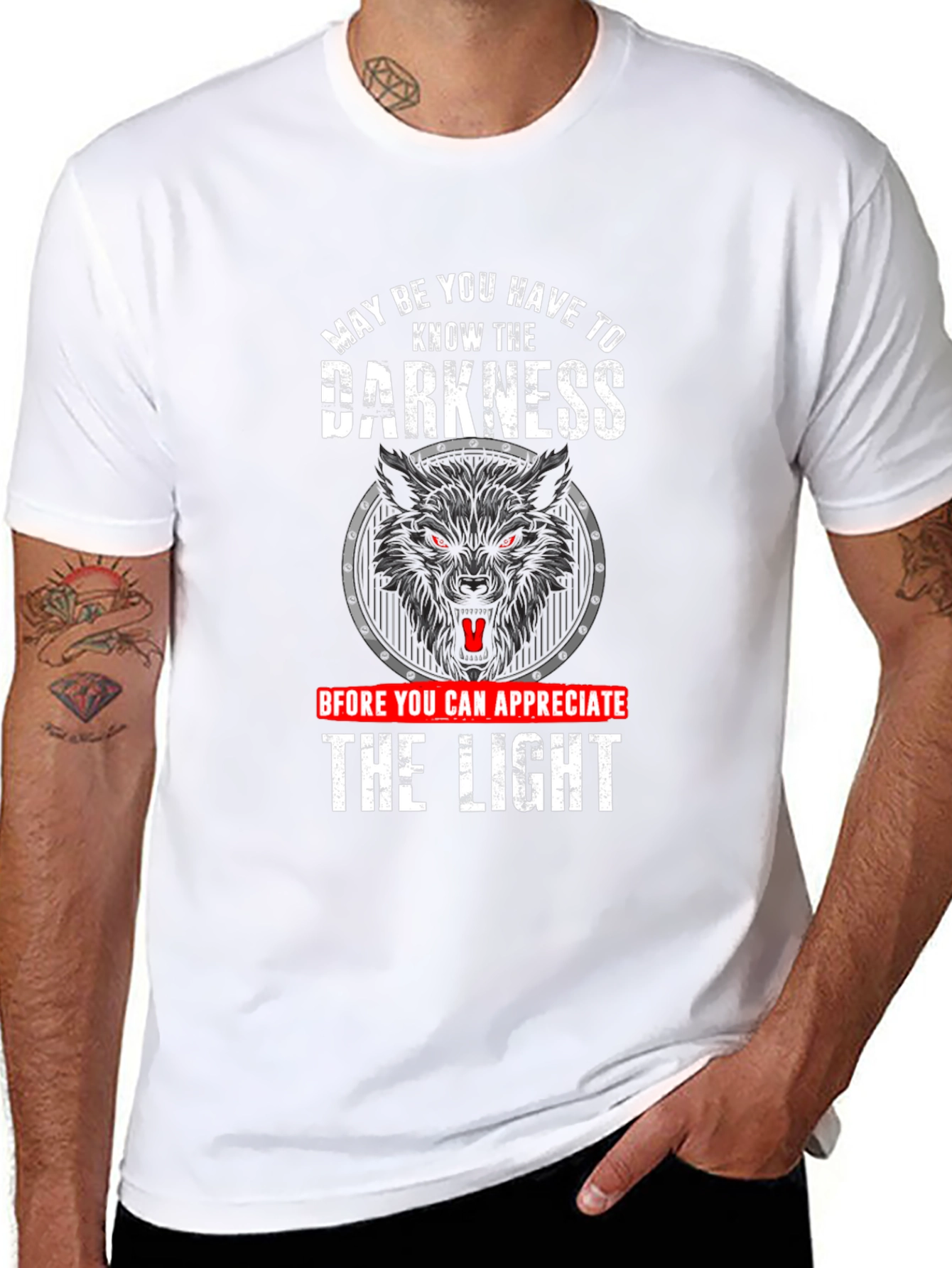 Darkness Wolf Graphic T-Shirt - Appreciate the Light