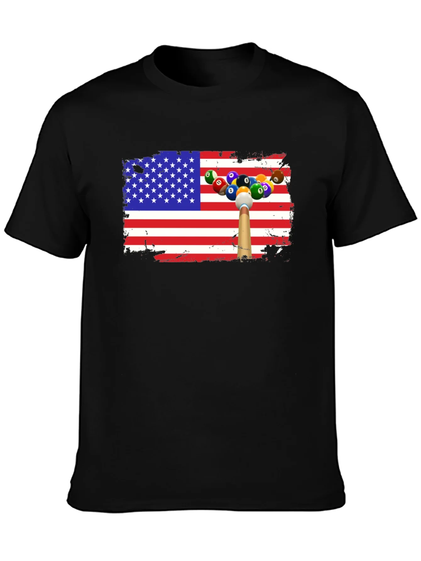 Patriotic Billiards T-Shirt - USA Flag Design