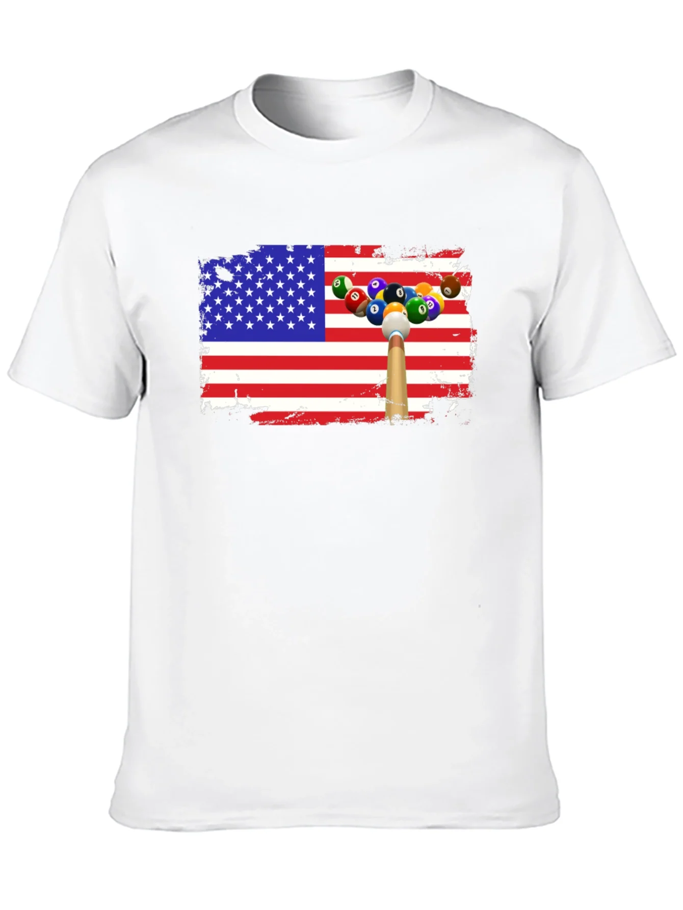 Patriotic Billiards T-Shirt - USA Flag Design