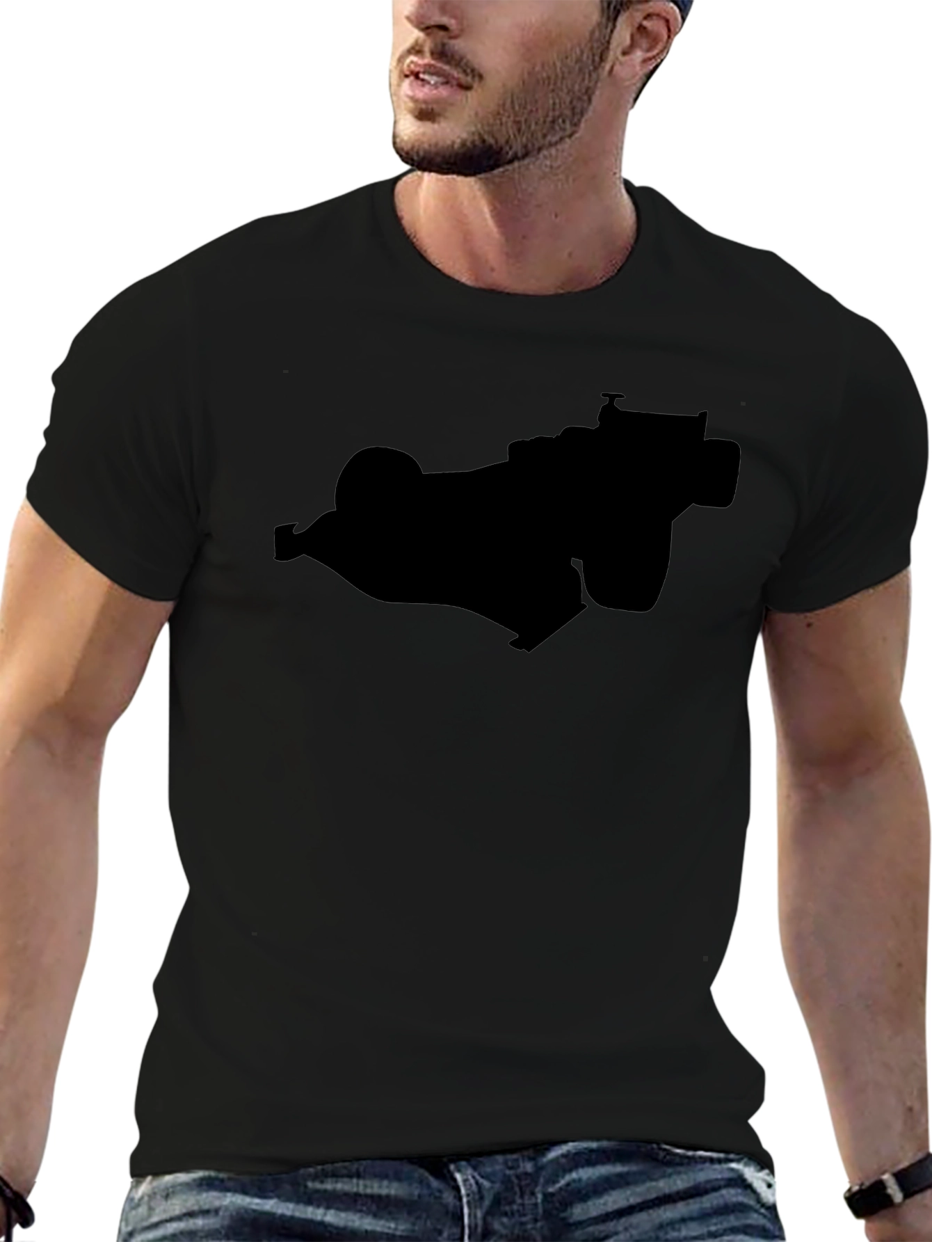 Black Racing Car Silhouette Graphic Tee