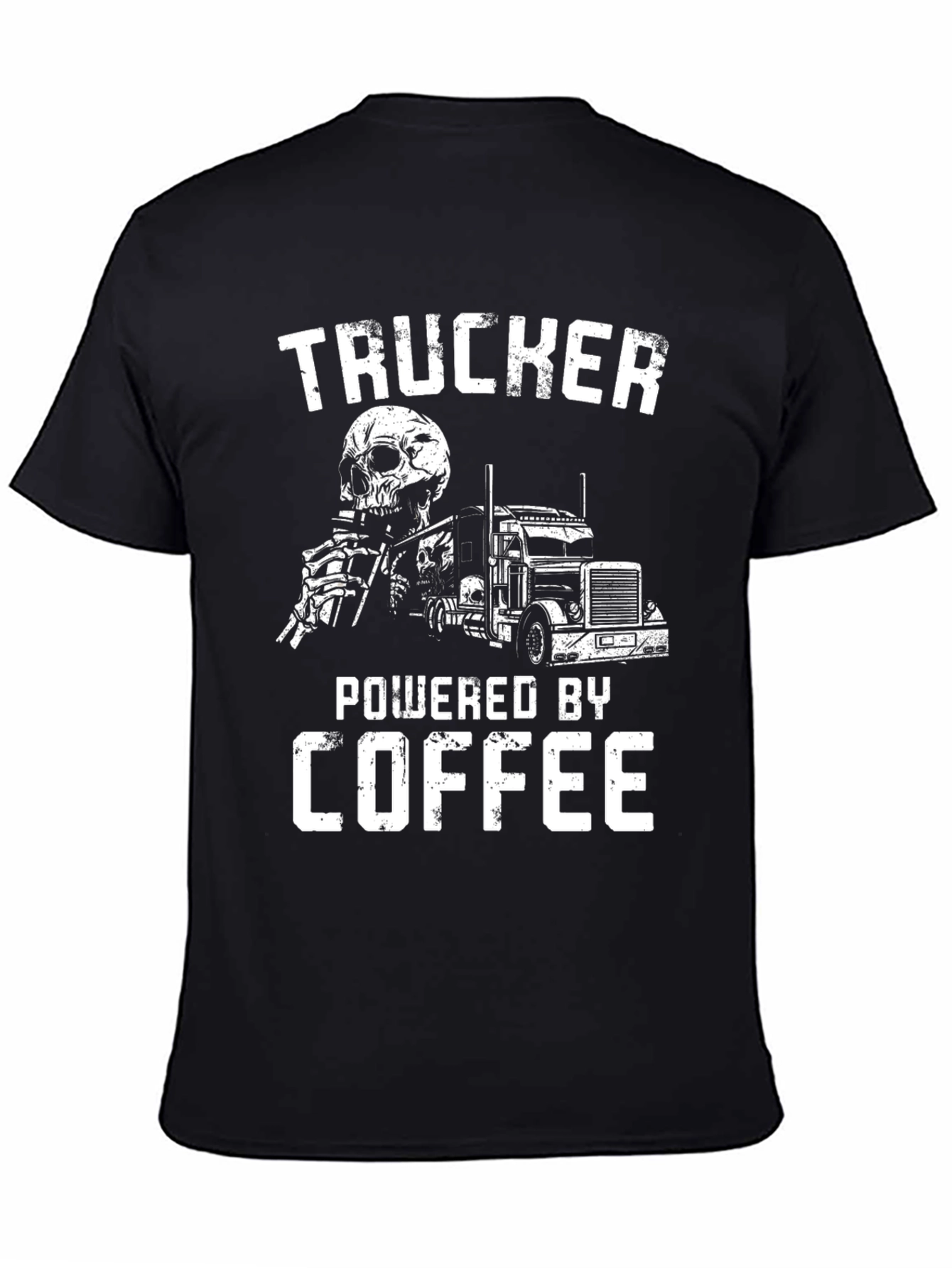 Trucker Powered by Coffee Graphic Tee