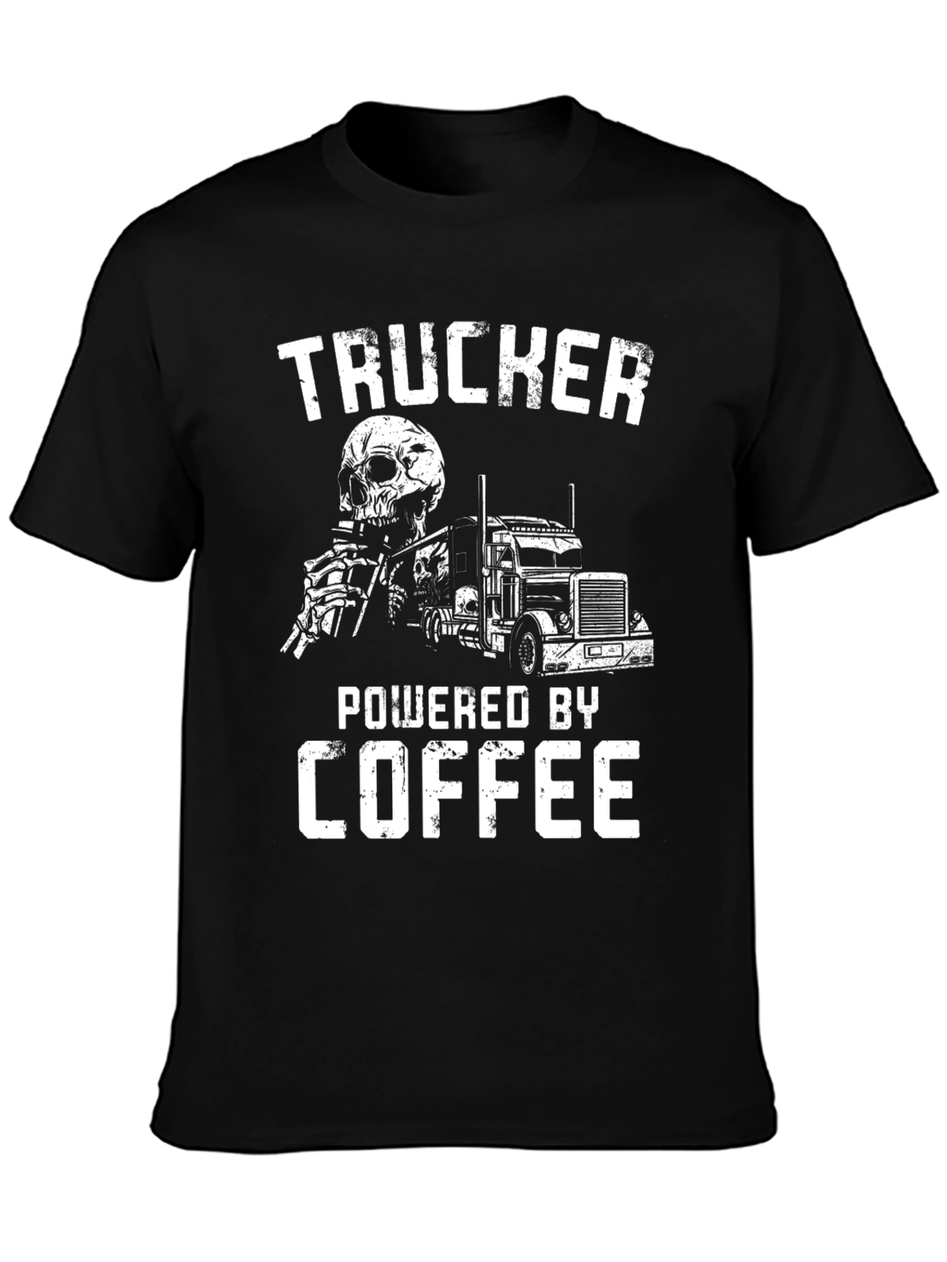 Trucker Powered by Coffee Graphic Tee