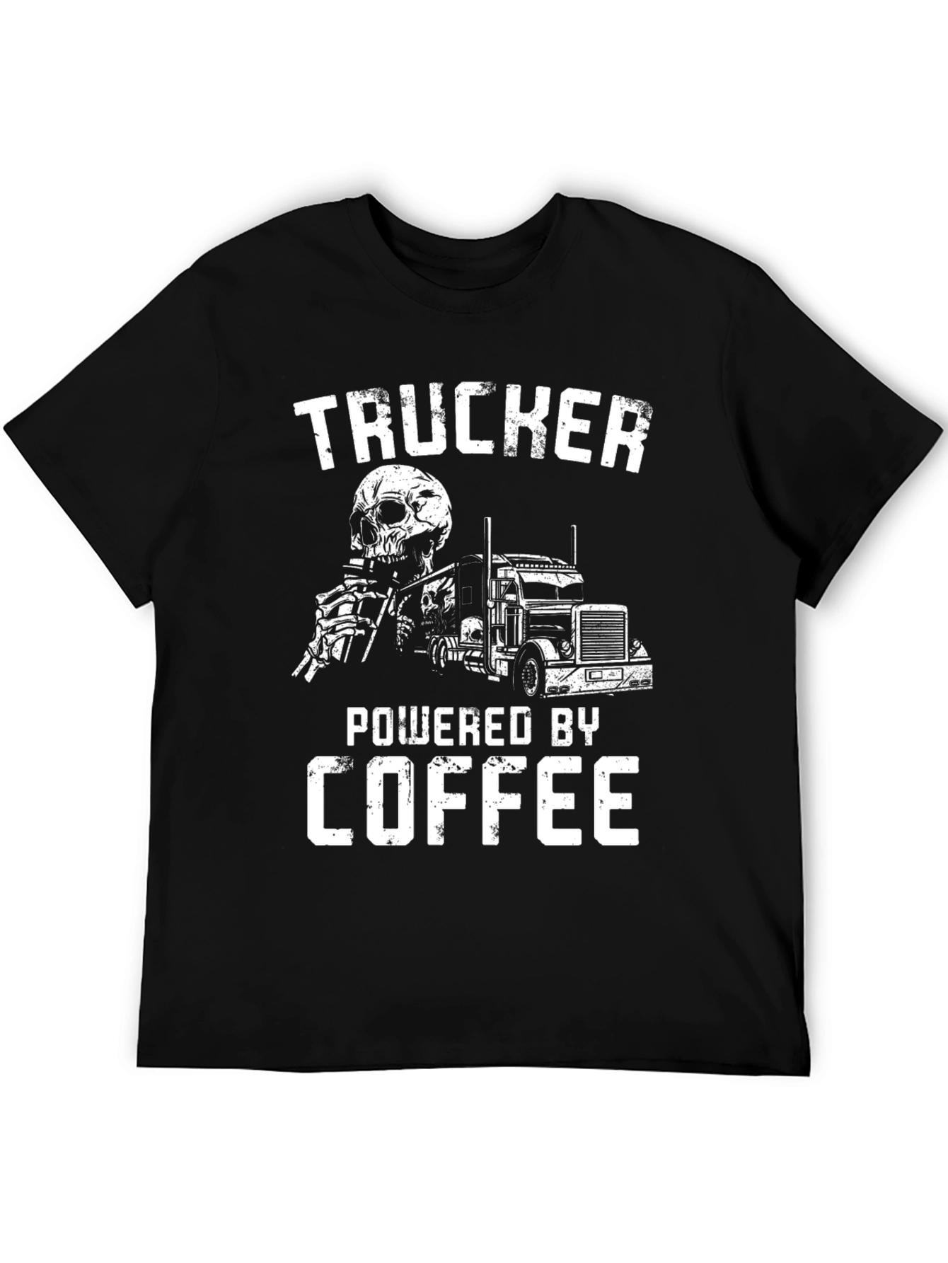 Trucker Powered by Coffee Graphic Tee