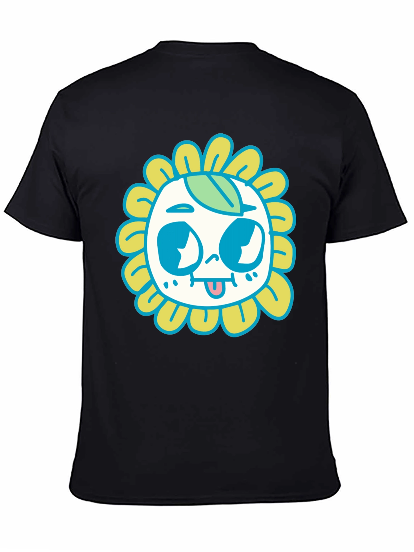 Funky Sunflower Graphic Tee - Quirky Black T-Shirt