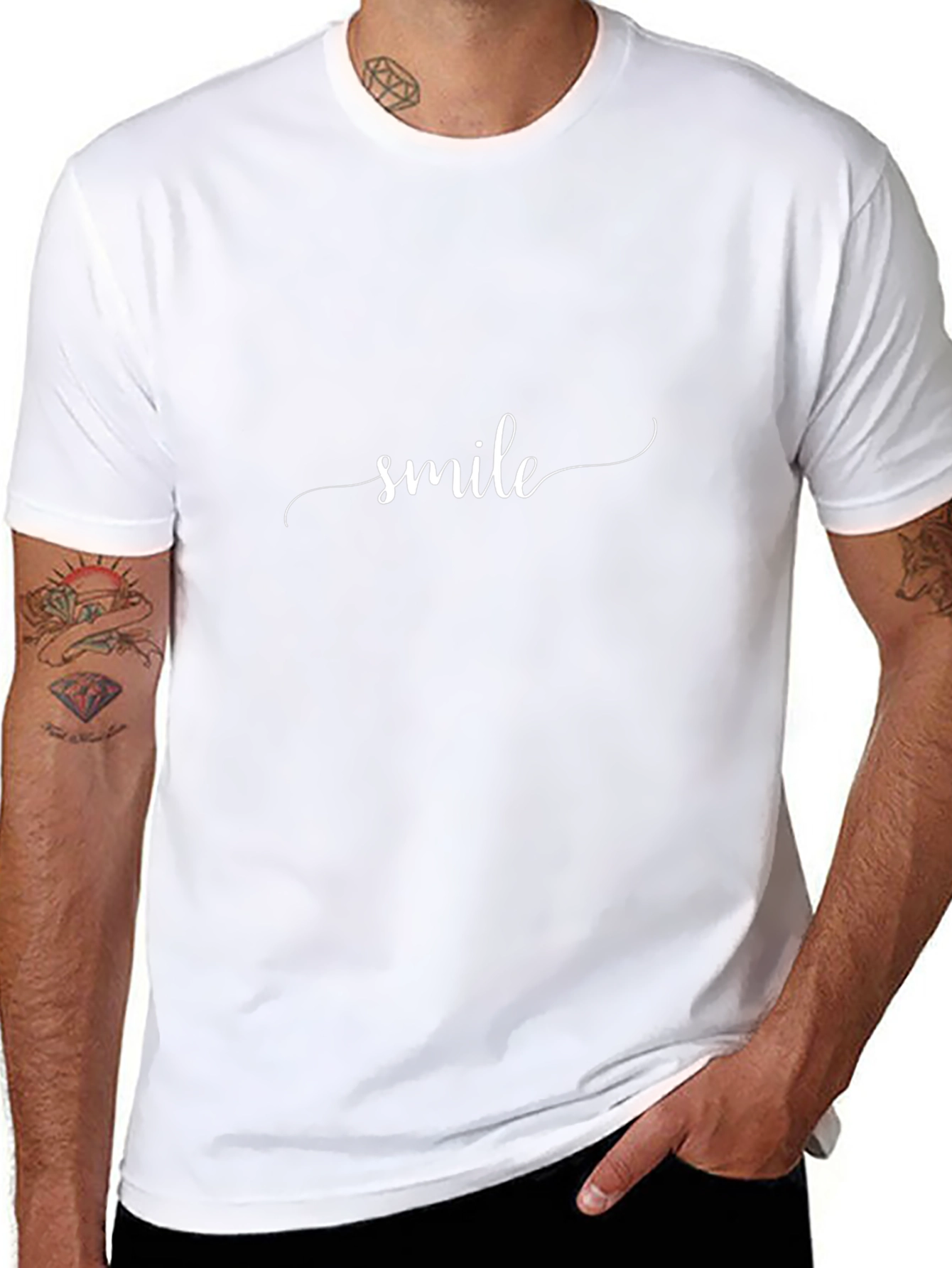 Smile Tee - Classic Black Cotton T-Shirt