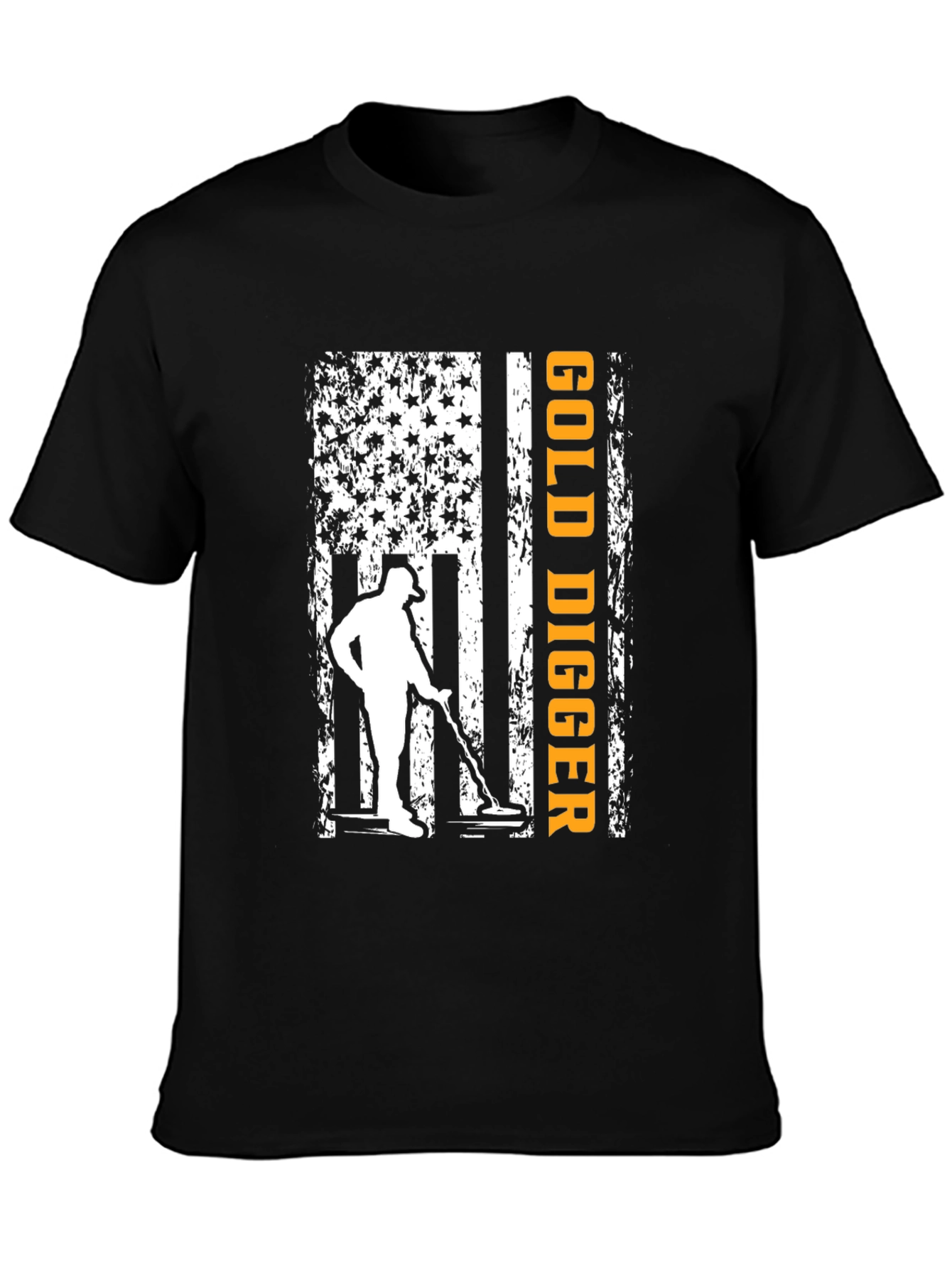 Gold Digger American Flag Graphic T-Shirt