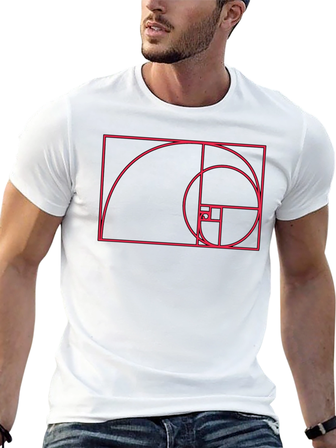 Golden Ratio Spiral Graphic Tee - Black