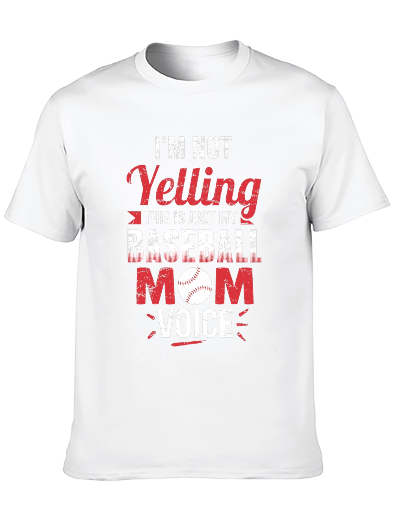 Baseball Mom T-Shirt - Yelling is Just My Voice