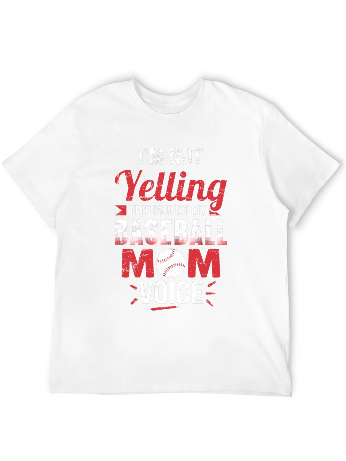 Baseball Mom T-Shirt - Yelling is Just My Voice
