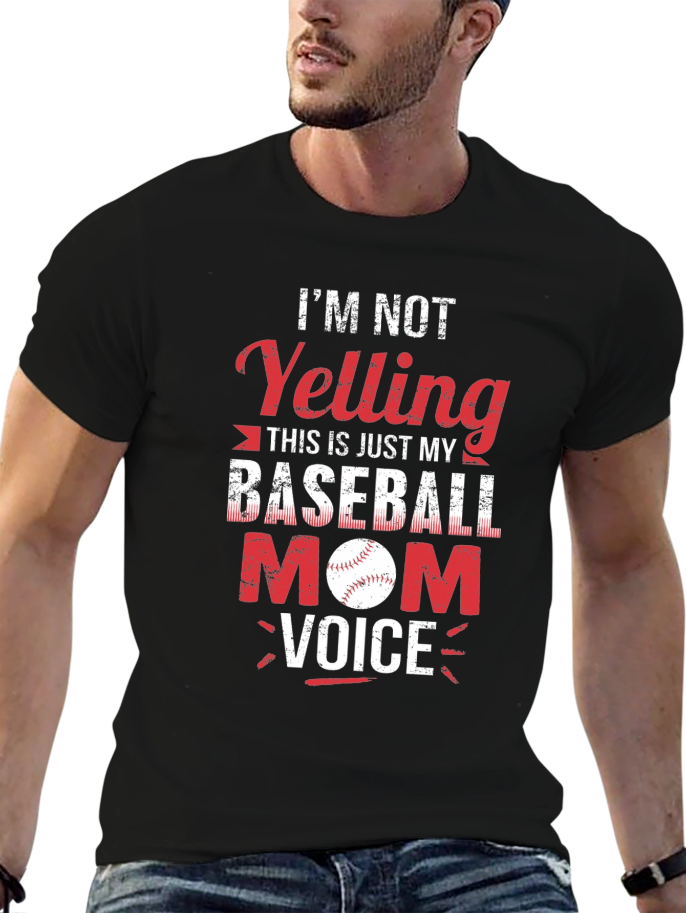 Baseball Mom T-Shirt - Yelling is Just My Voice