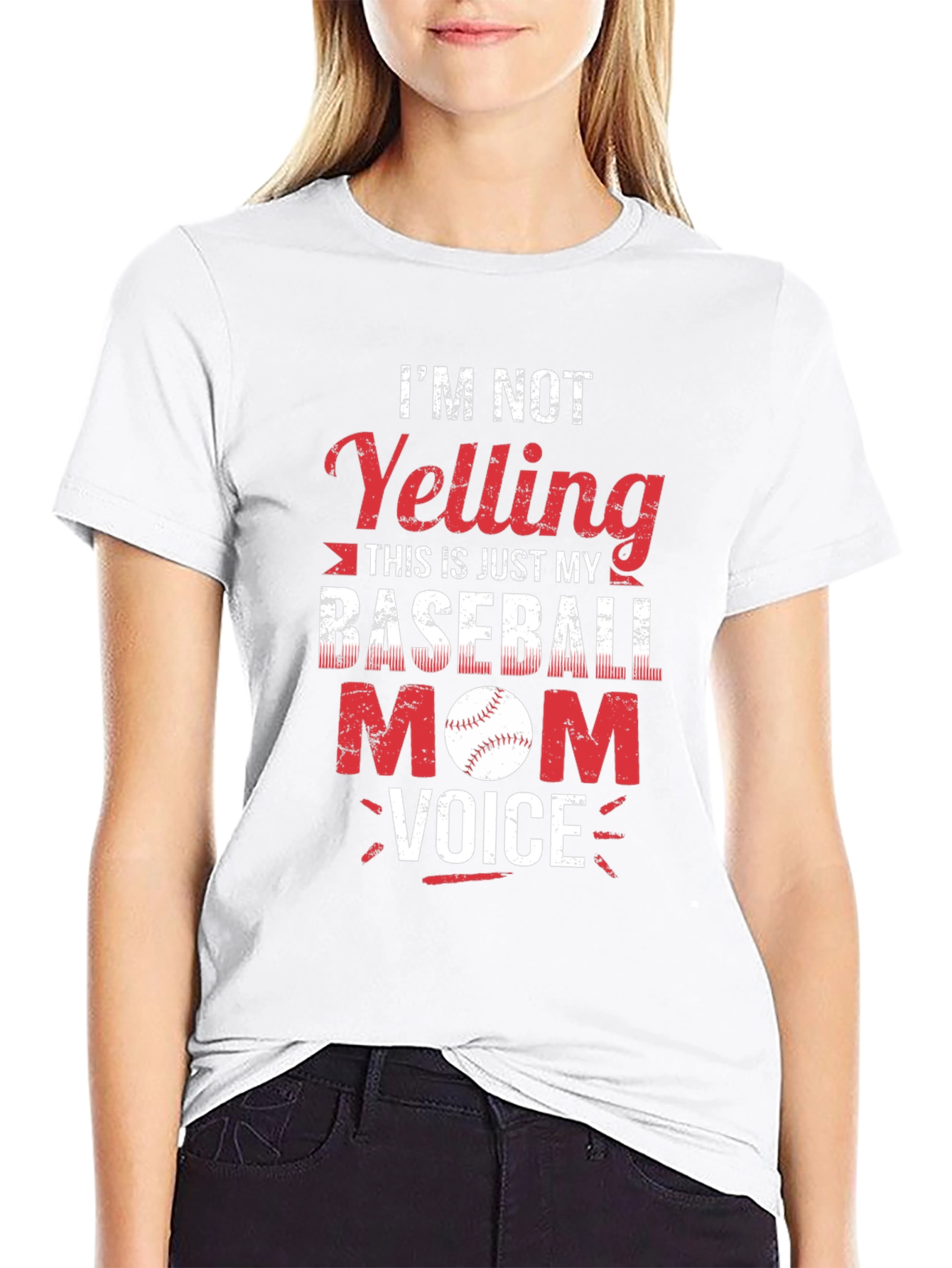 Baseball Mom T-Shirt - Yelling is Just My Voice