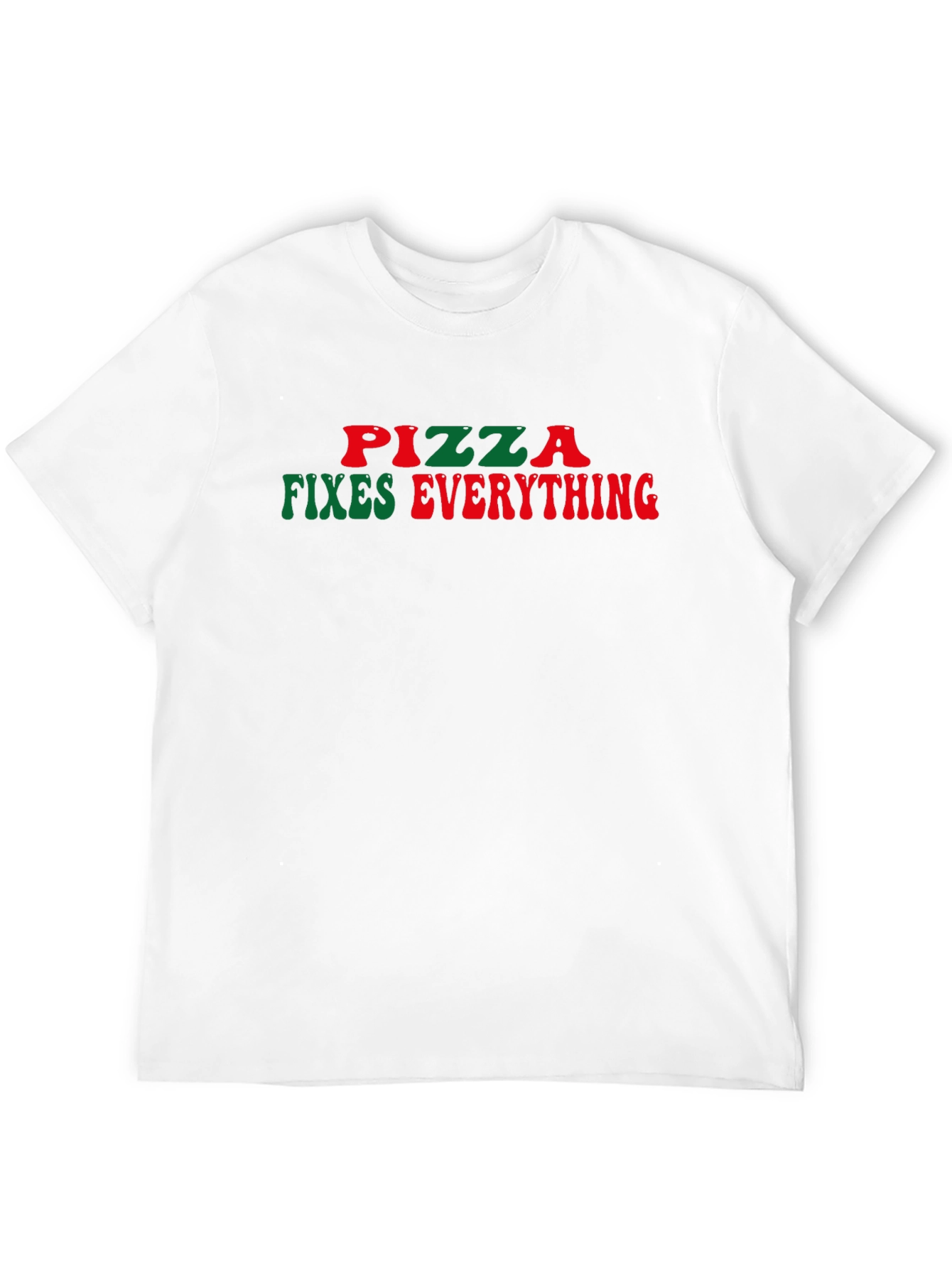 Pizza Fixes Everything Funny Graphic Tee - Black