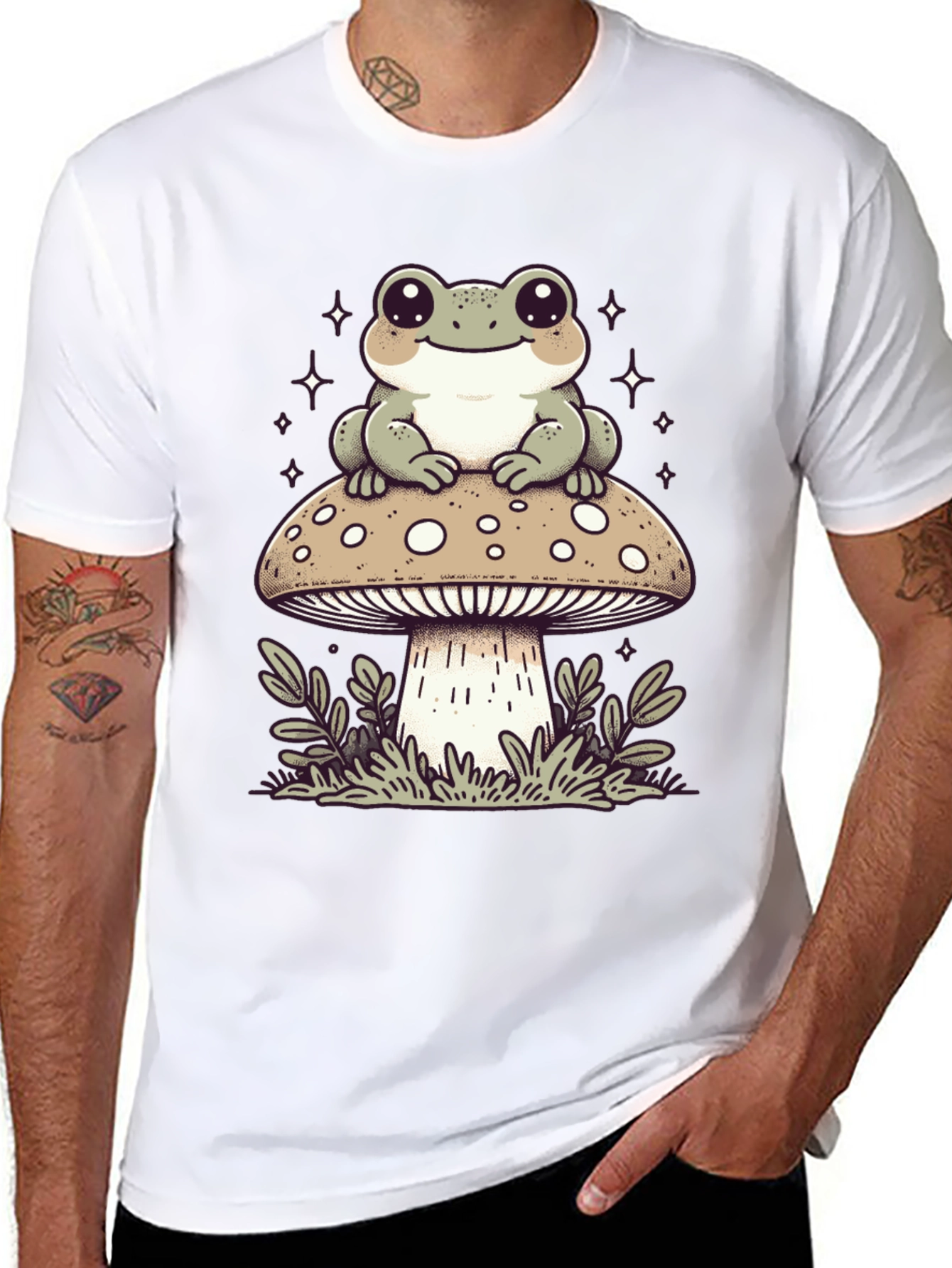Frog on Mushroom Graphic Tee