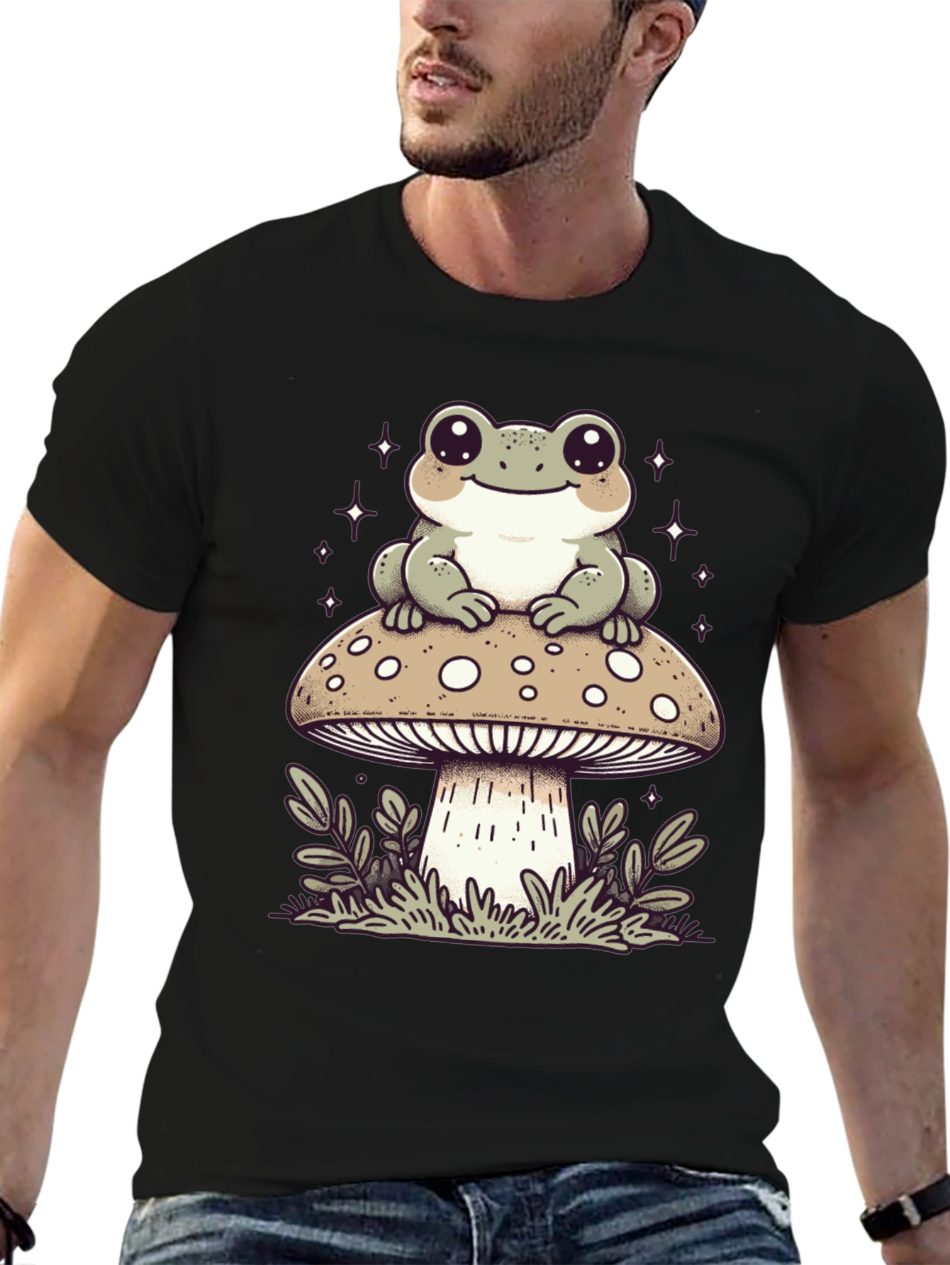 Frog on Mushroom Graphic Tee