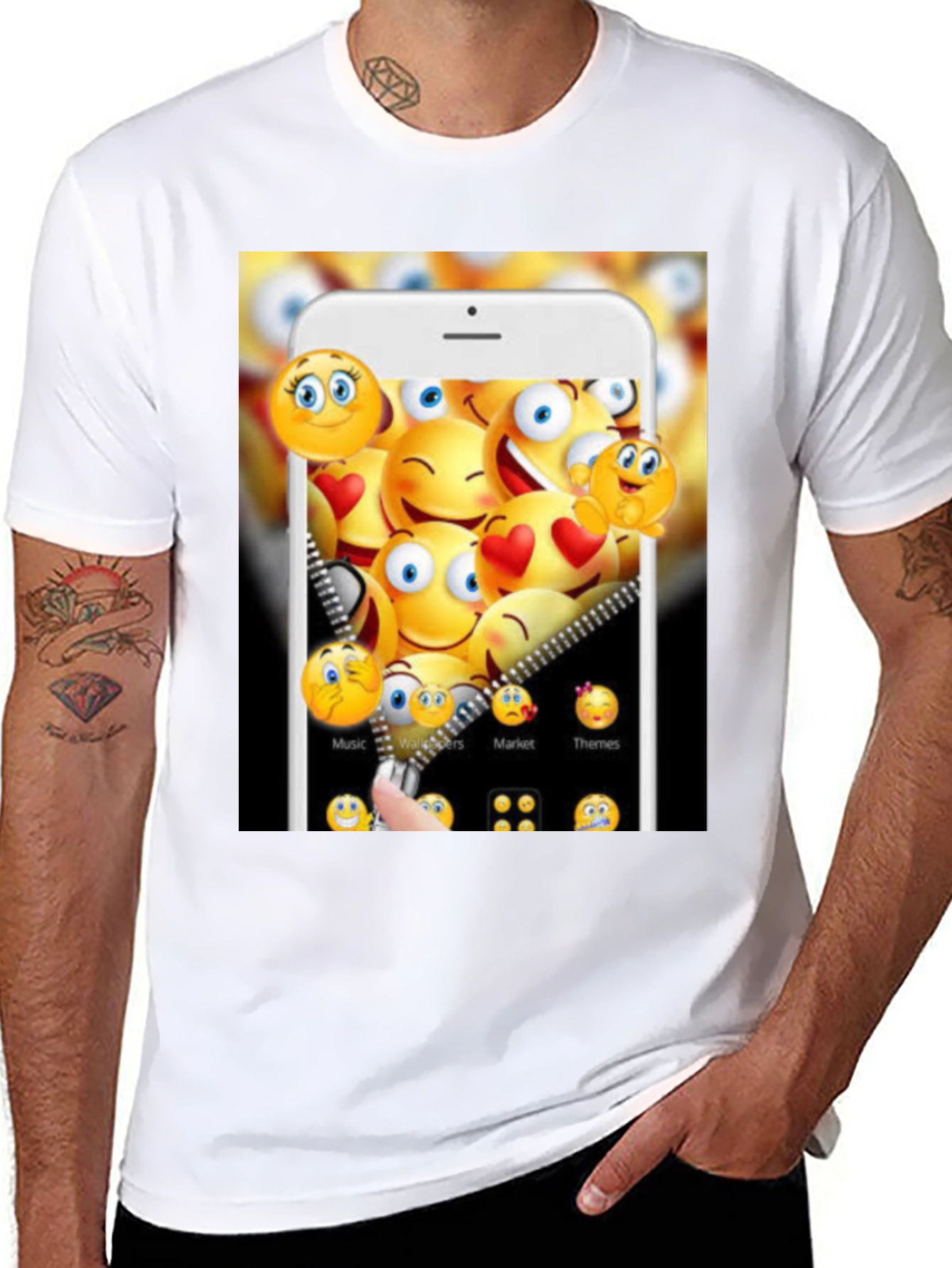 Emoji Phone Screen T-Shirt - Trendy Graphic Tee