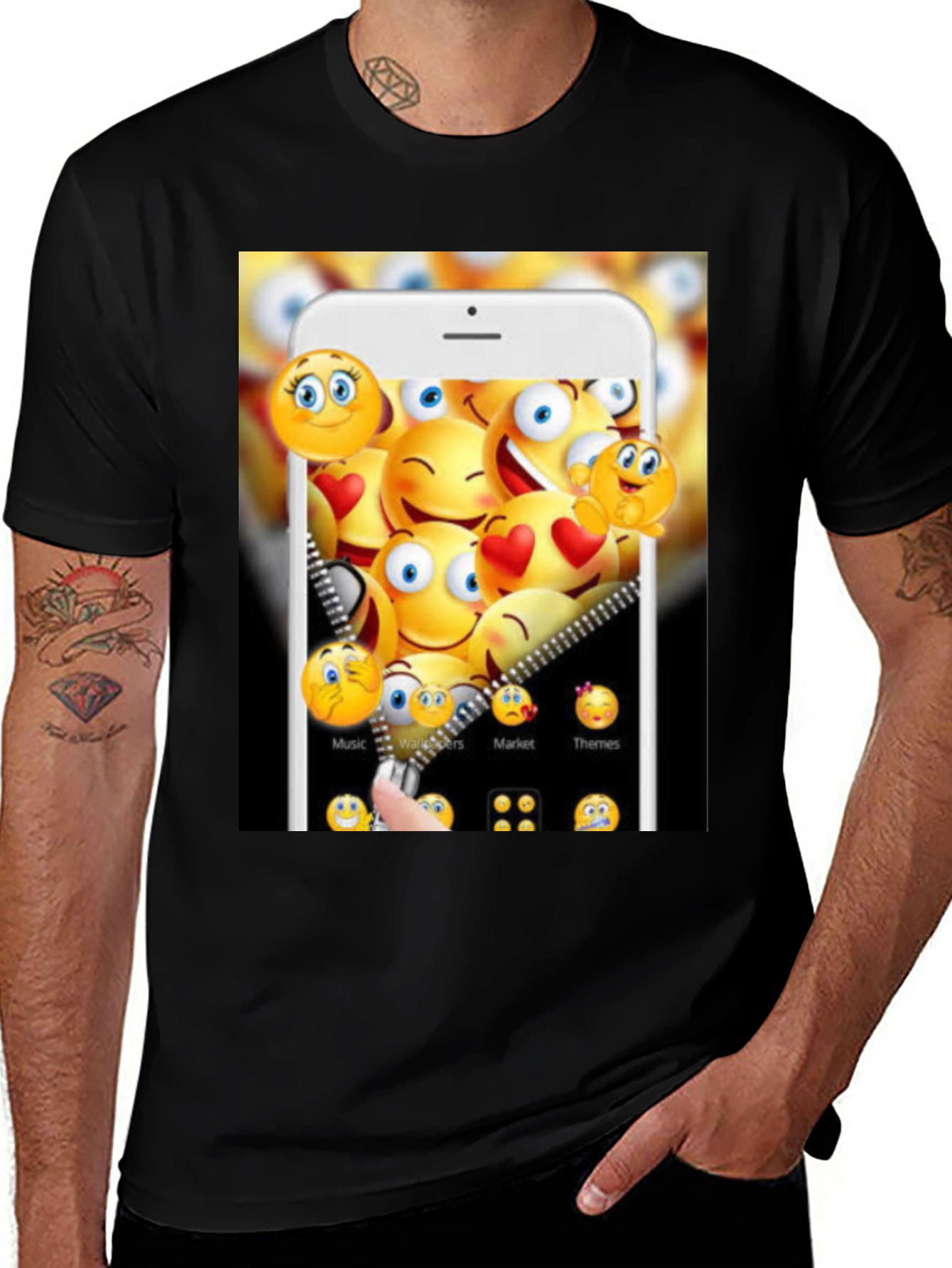 Emoji Phone Screen T-Shirt - Trendy Graphic Tee
