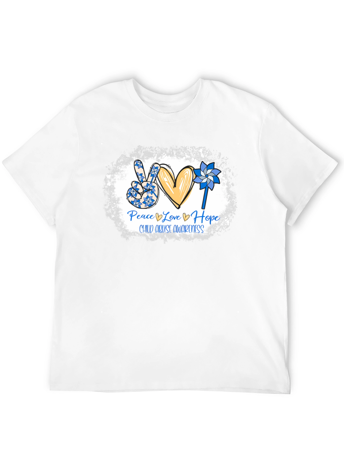 Child Abuse Awareness T-Shirt: Peace Love Hope