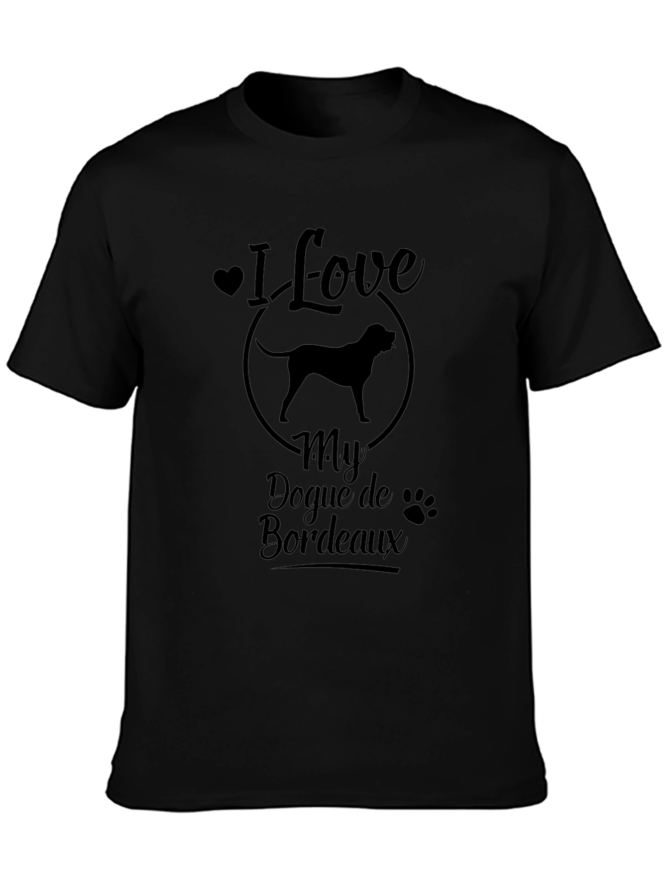I Love My Dogue de Bordeaux Black T-Shirt