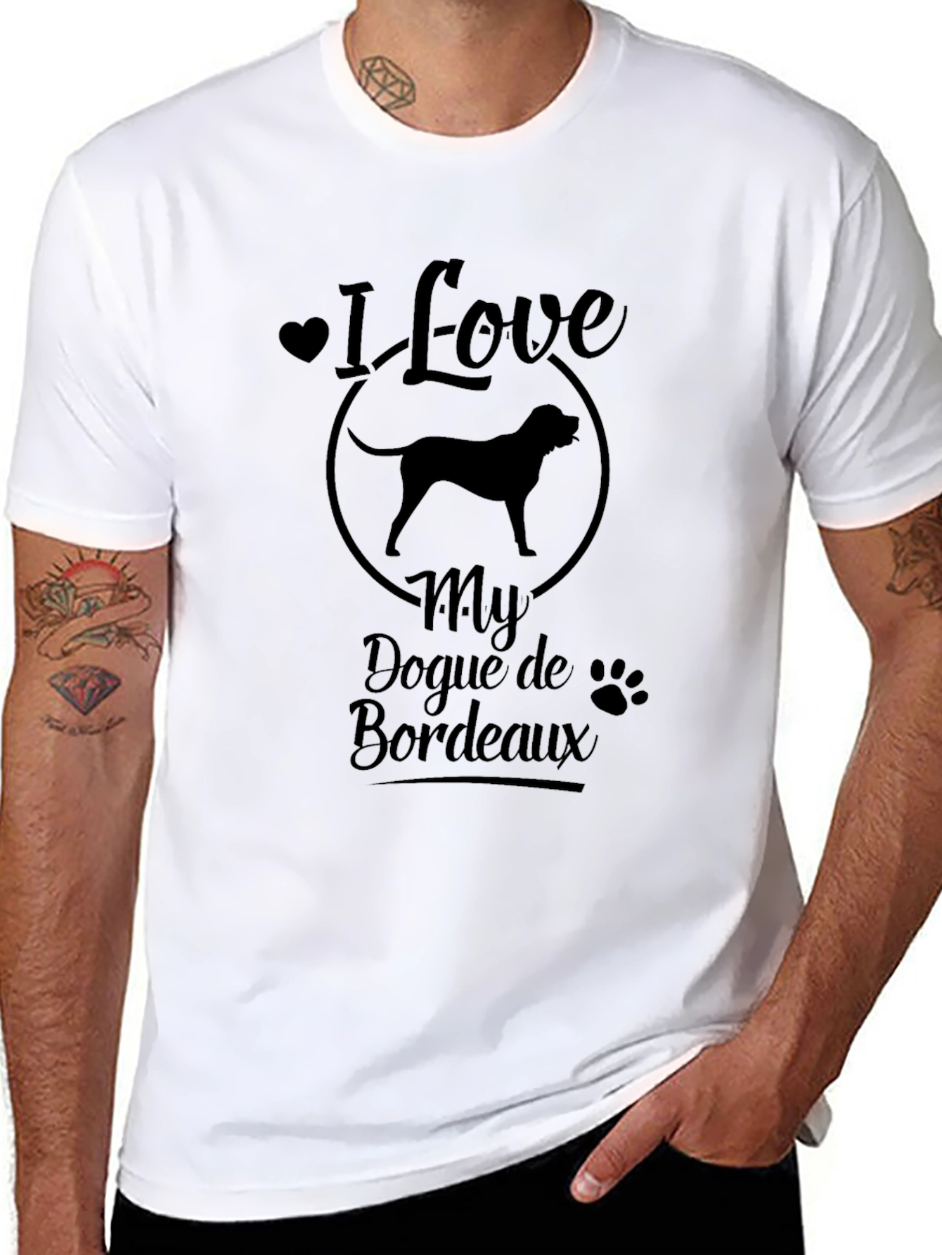 I Love My Dogue de Bordeaux Black T-Shirt