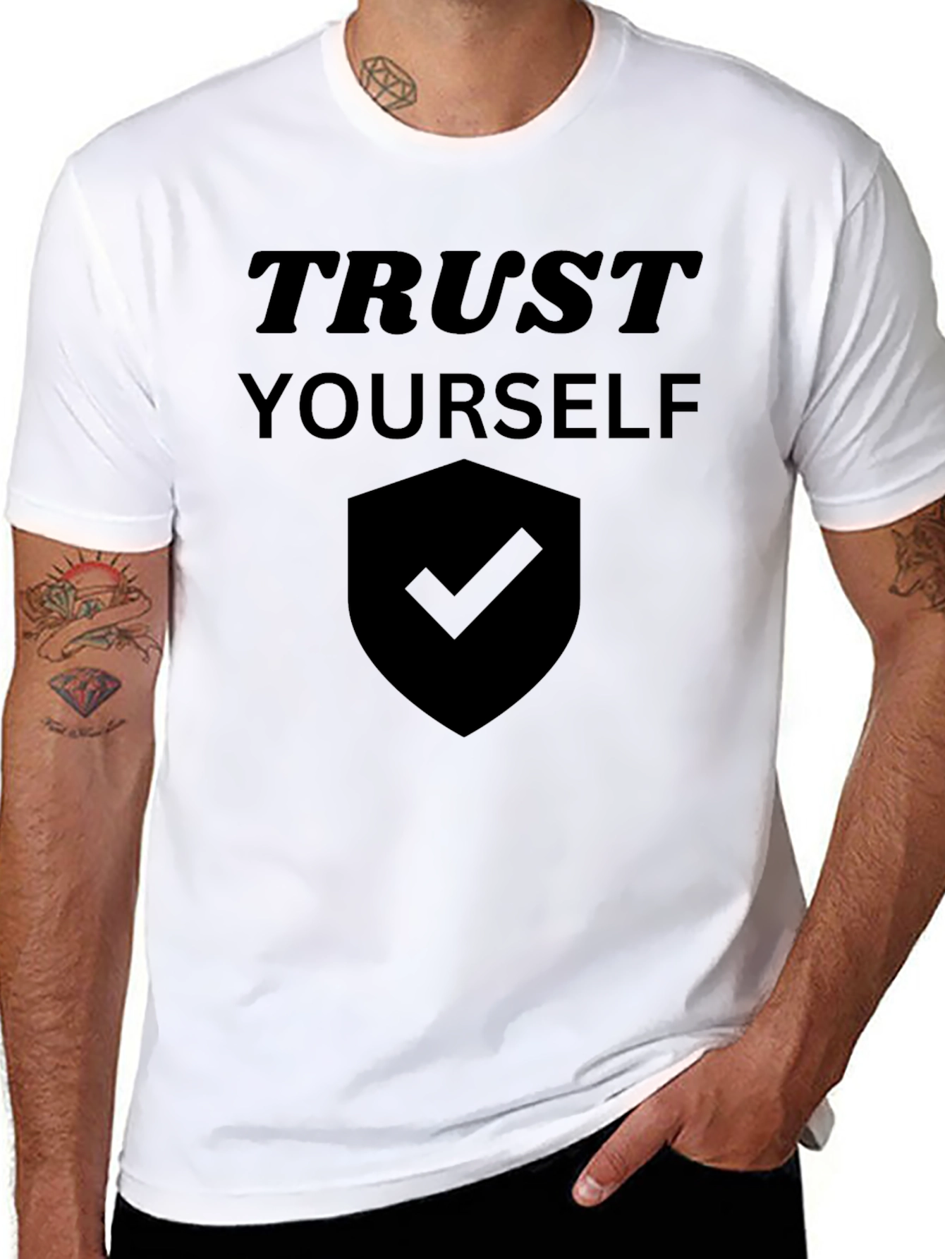 Trust Yourself Black Graphic Tee