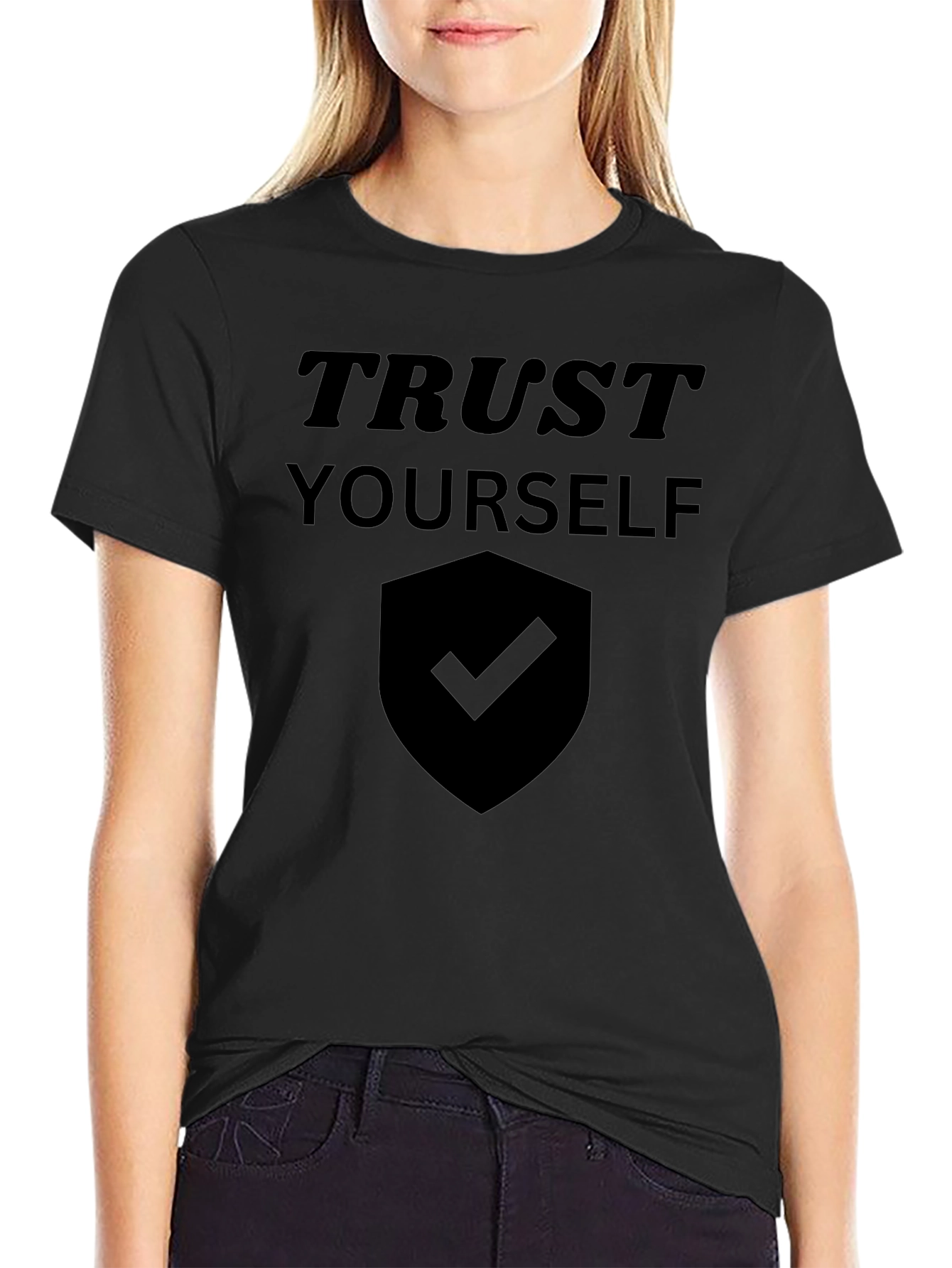 Trust Yourself Black Graphic Tee