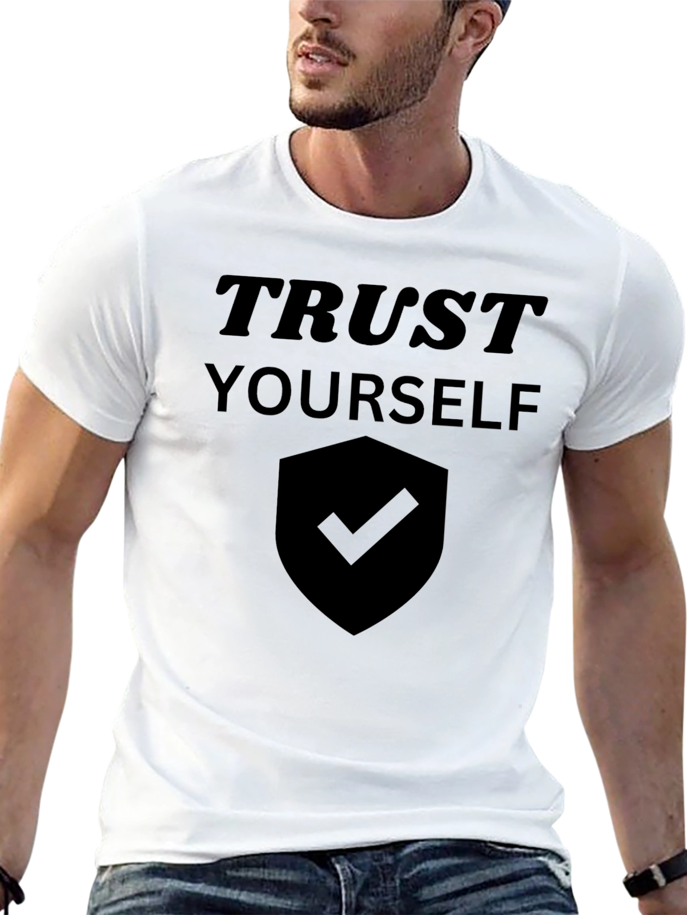 Trust Yourself Black Graphic Tee