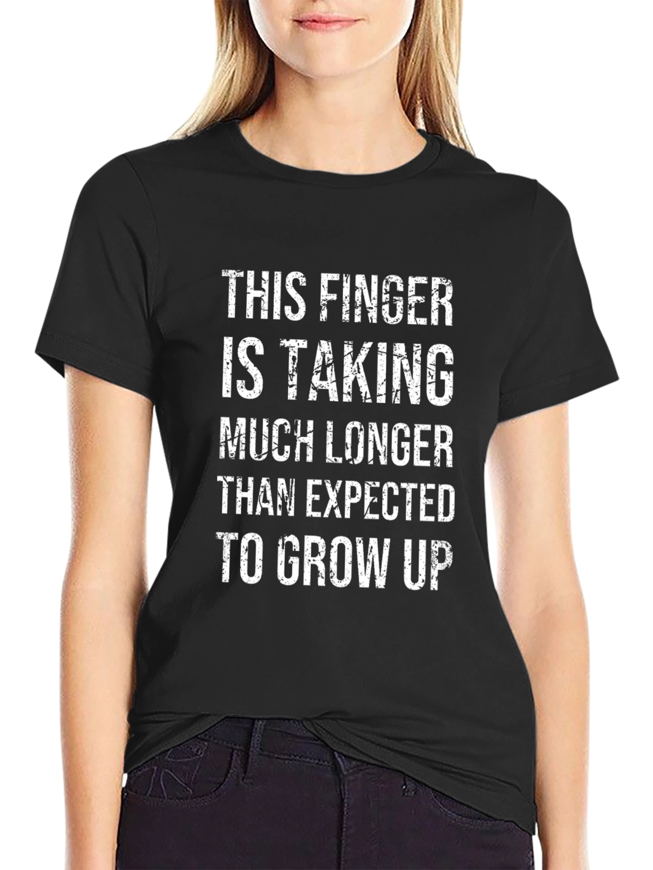 Humorous Finger Growing Up T-Shirt
