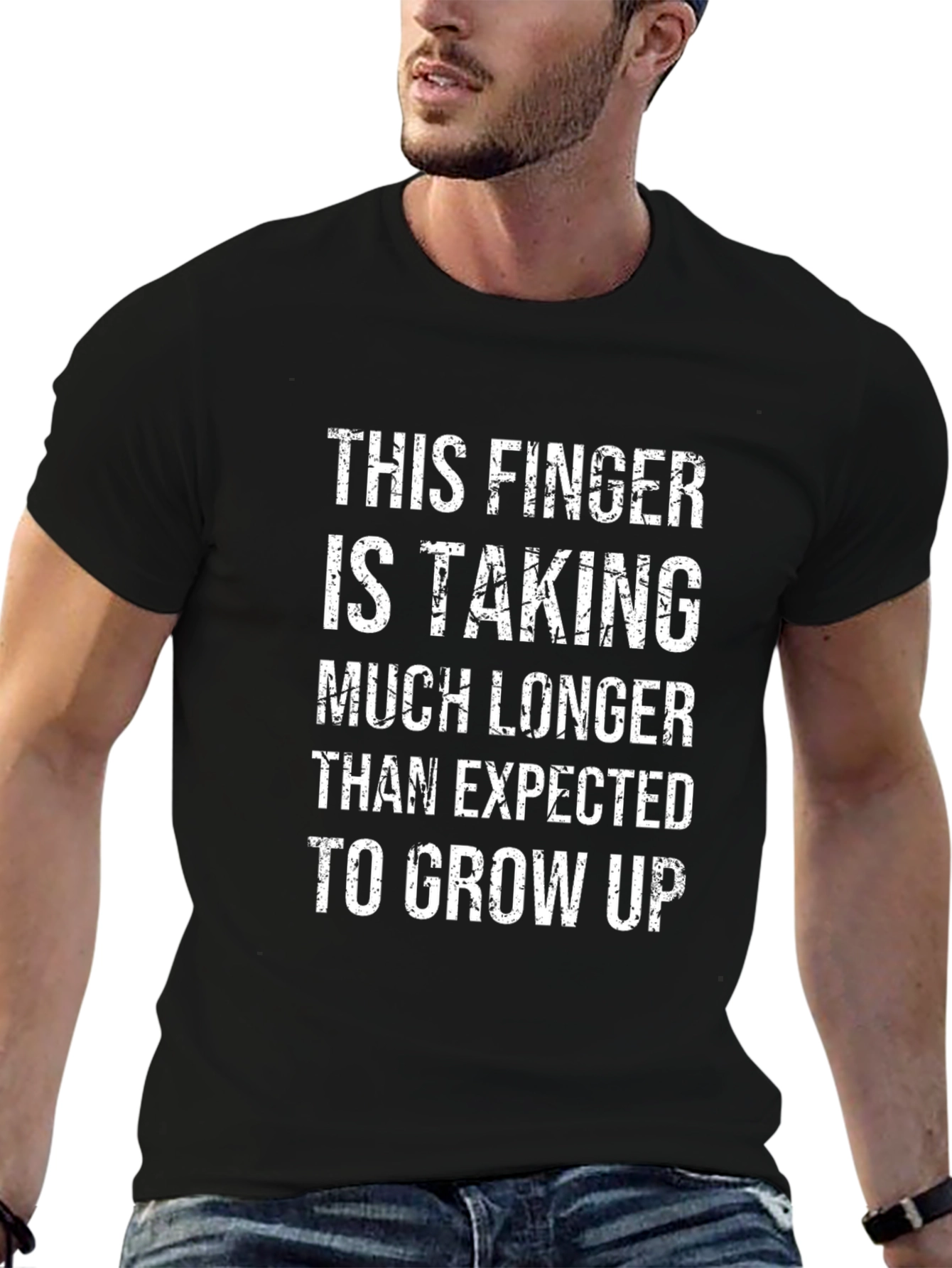 Humorous Finger Growing Up T-Shirt
