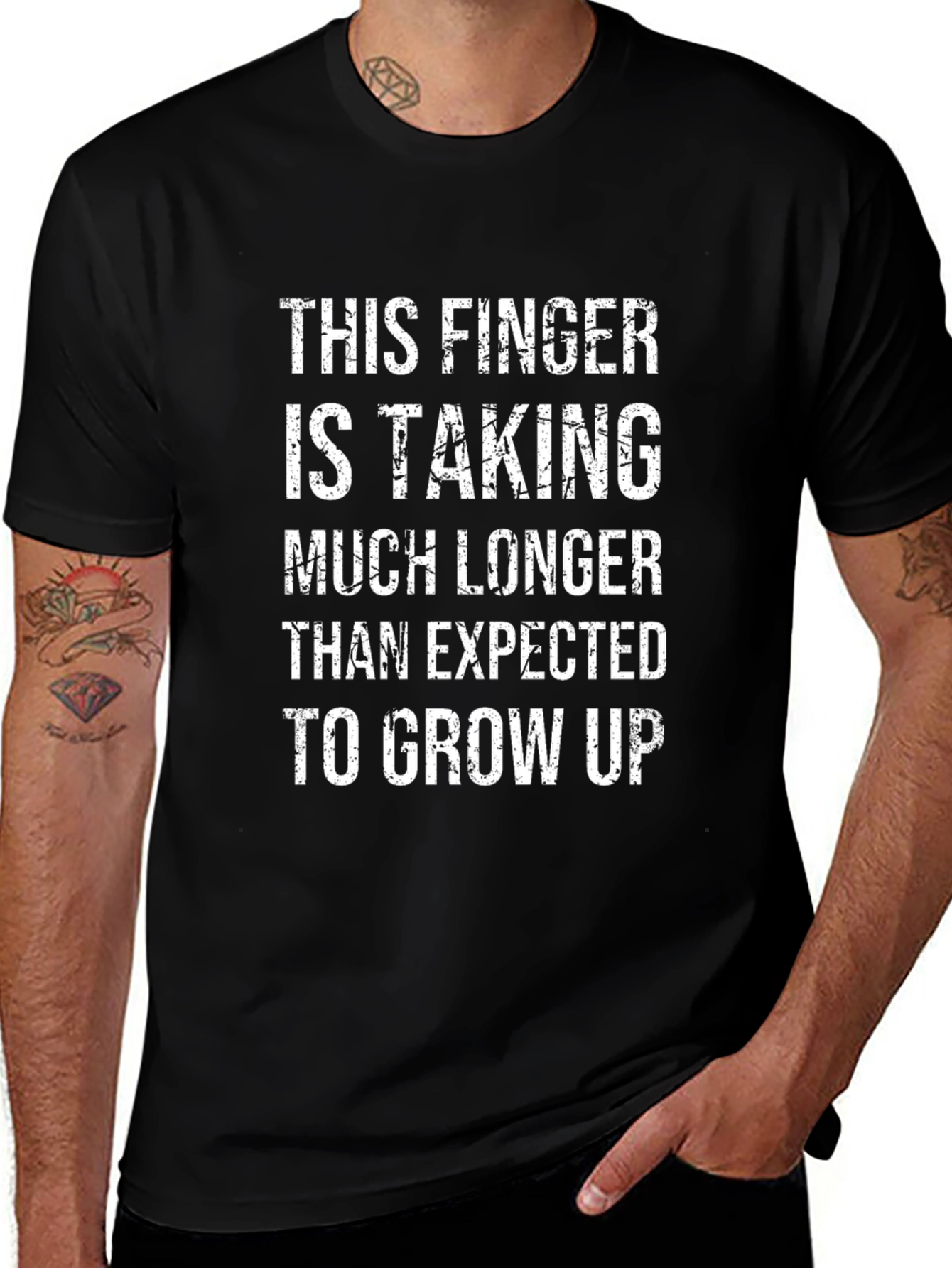 Humorous Finger Growing Up T-Shirt