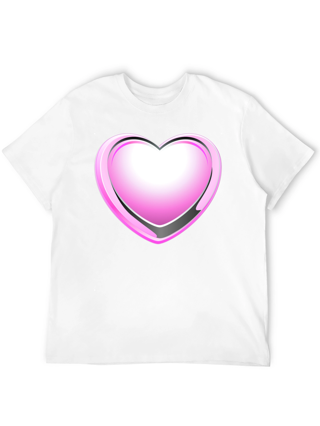 Black T-Shirt with Pink Heart
