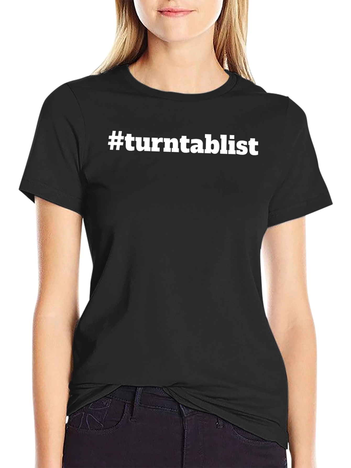#turntablist Black Crew Neck T-Shirt