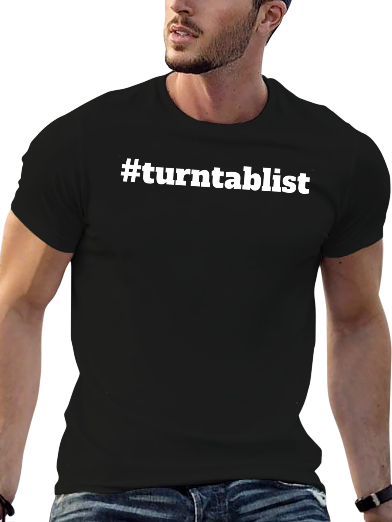 #turntablist Black Crew Neck T-Shirt