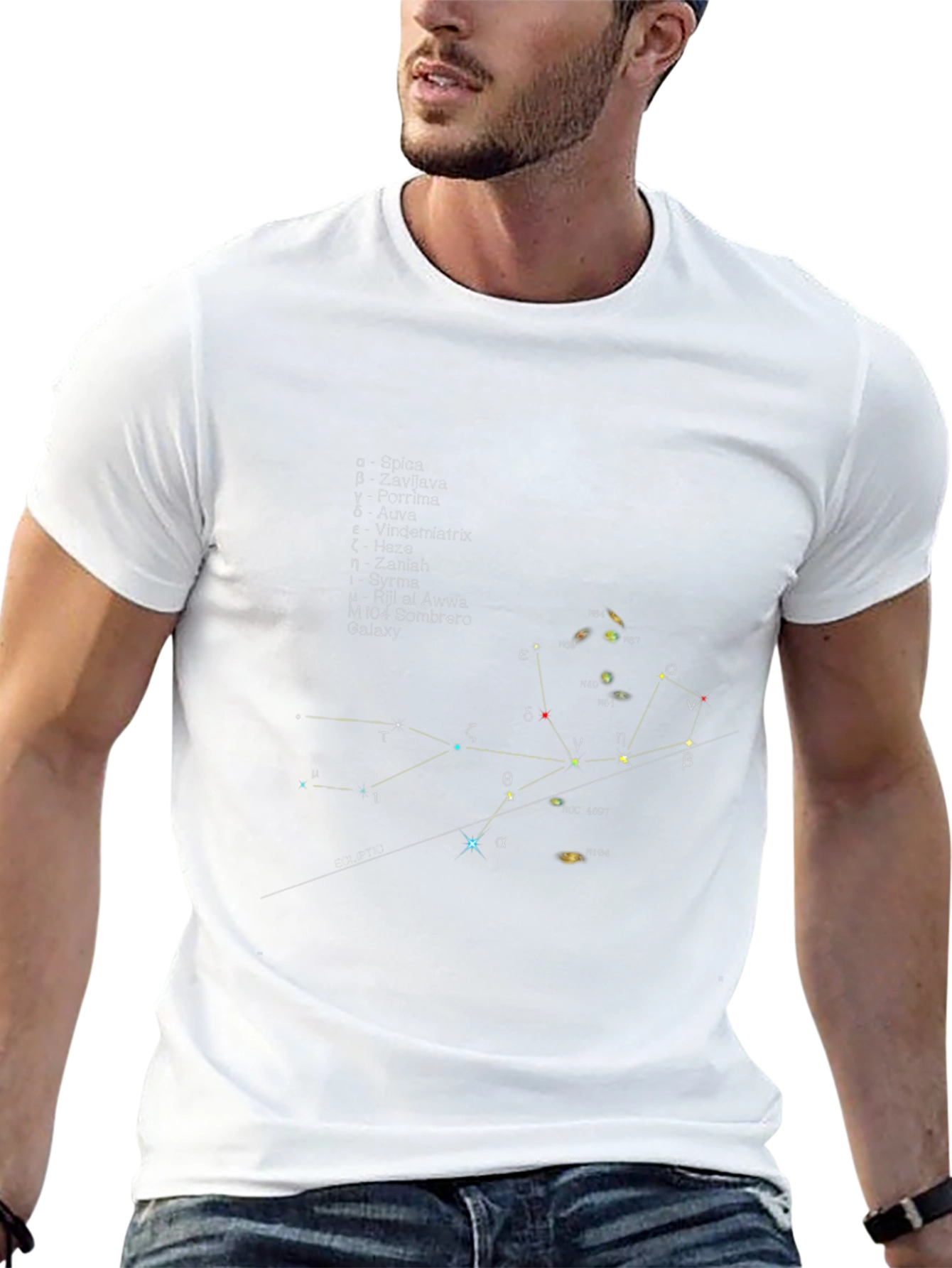 Virgo Constellation Graphic Black T-Shirt