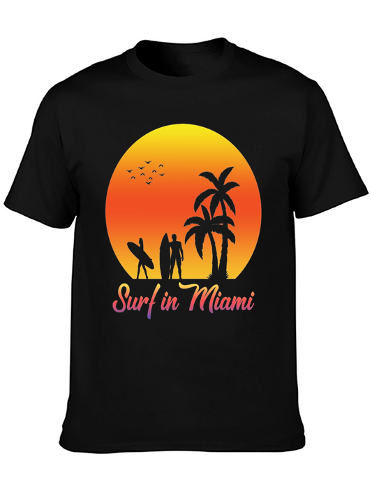 Surf in Miami T-Shirt - Beach Sunset Tee
