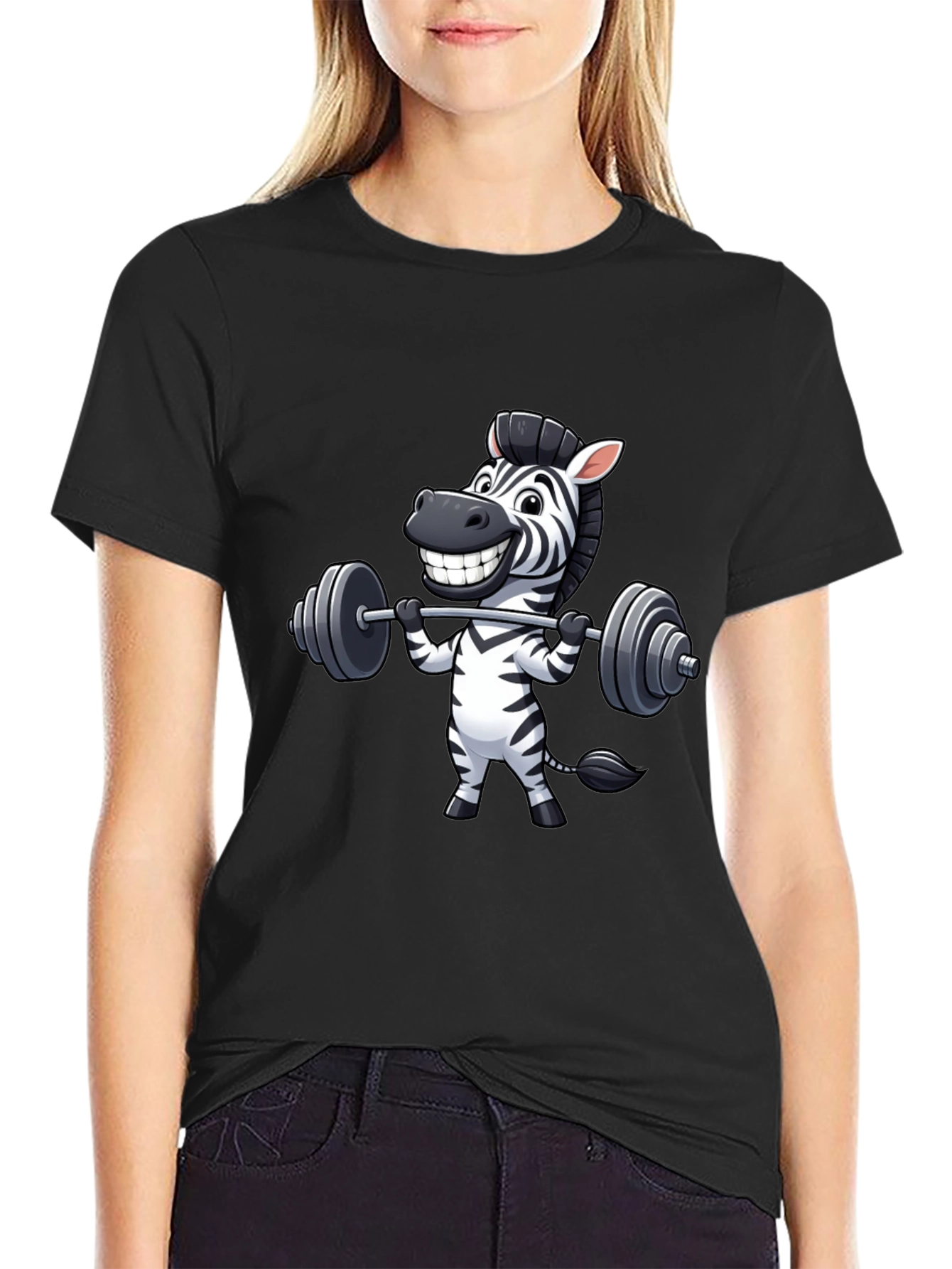 Zebra Gym Workout Black T-Shirt