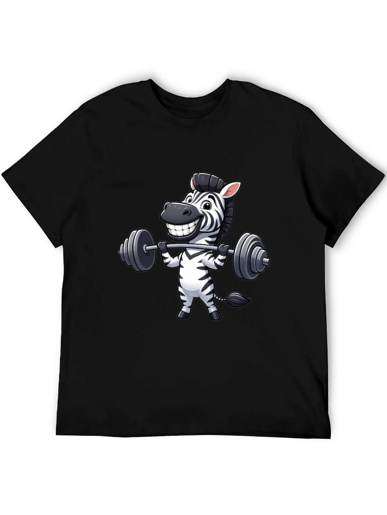 Zebra Gym Workout Black T-Shirt