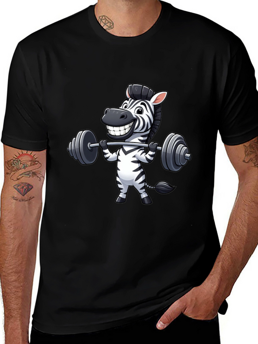 Zebra Gym Workout Black T-Shirt