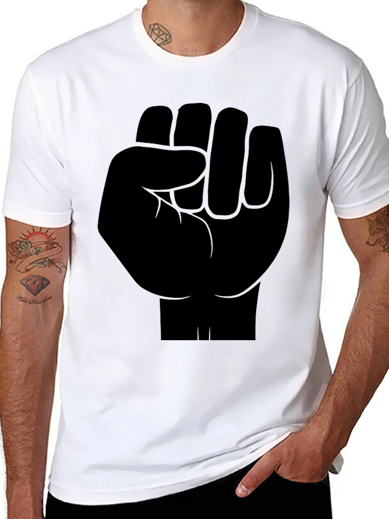 Black Power Fist Graphic Tee - Mens Activism T-Shirt