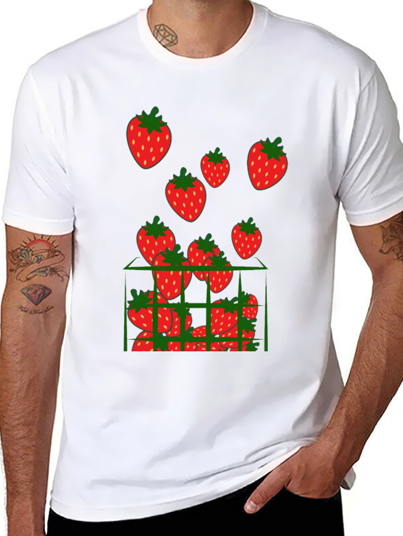 Strawberry Cage Black T-Shirt