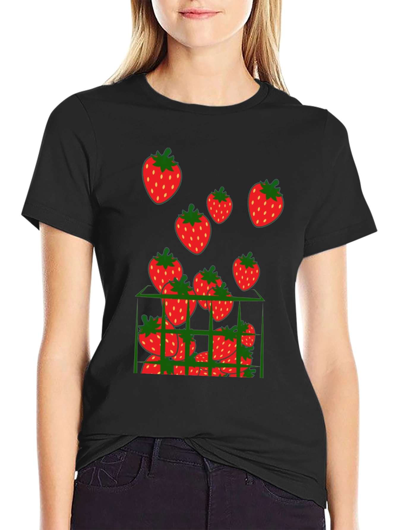 Strawberry Cage Black T-Shirt