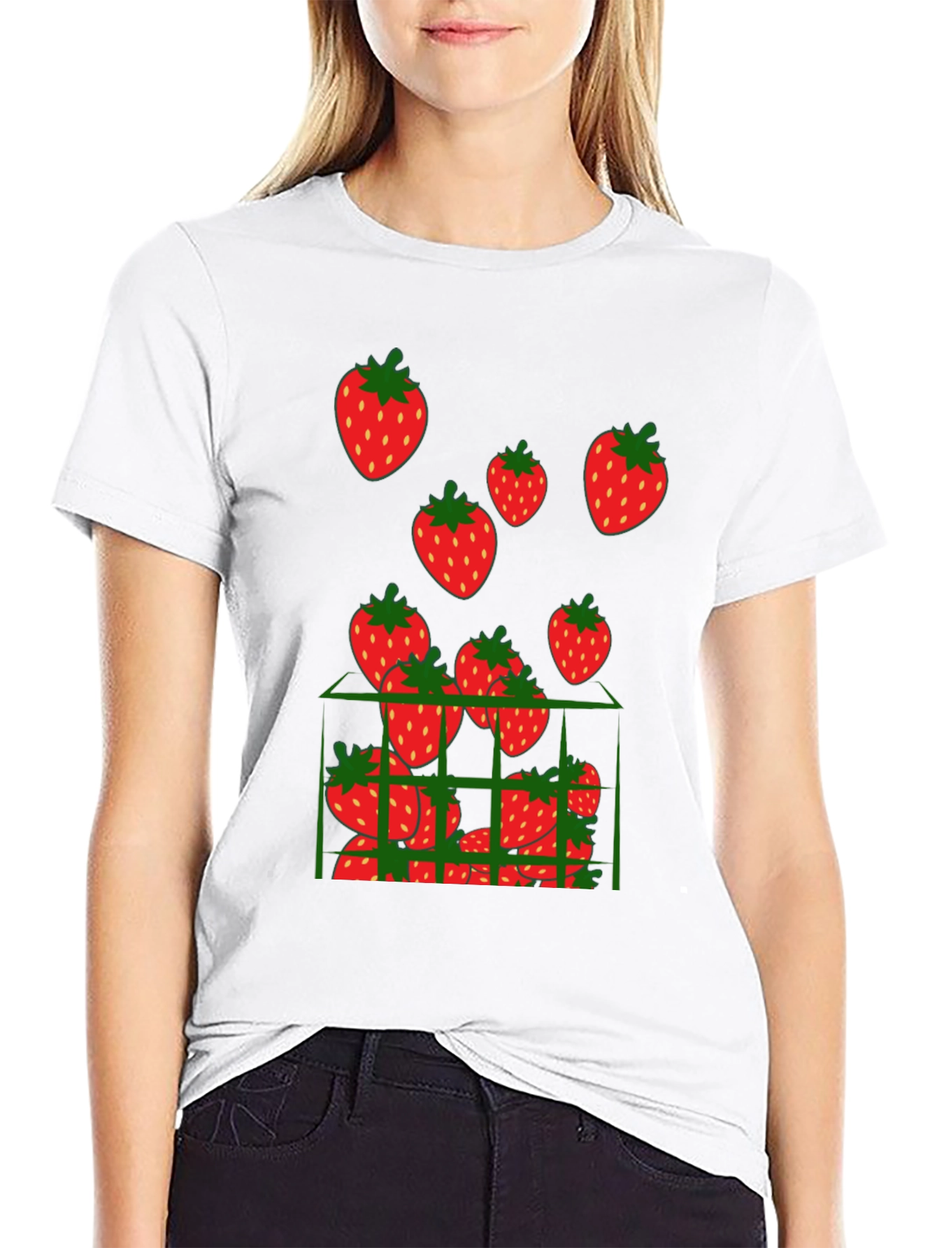 Strawberry Cage Black T-Shirt