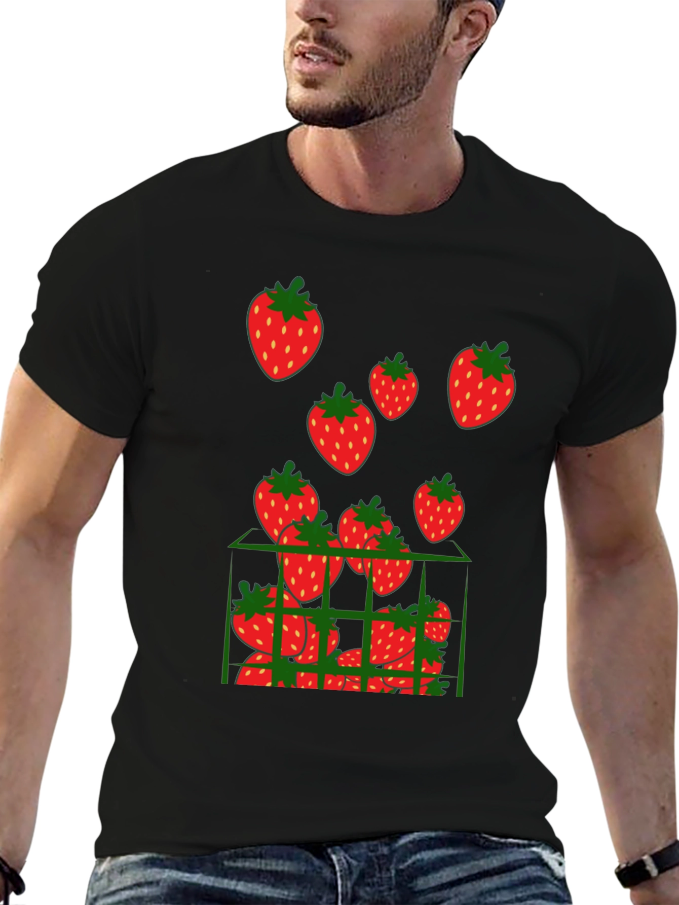 Strawberry Cage Black T-Shirt